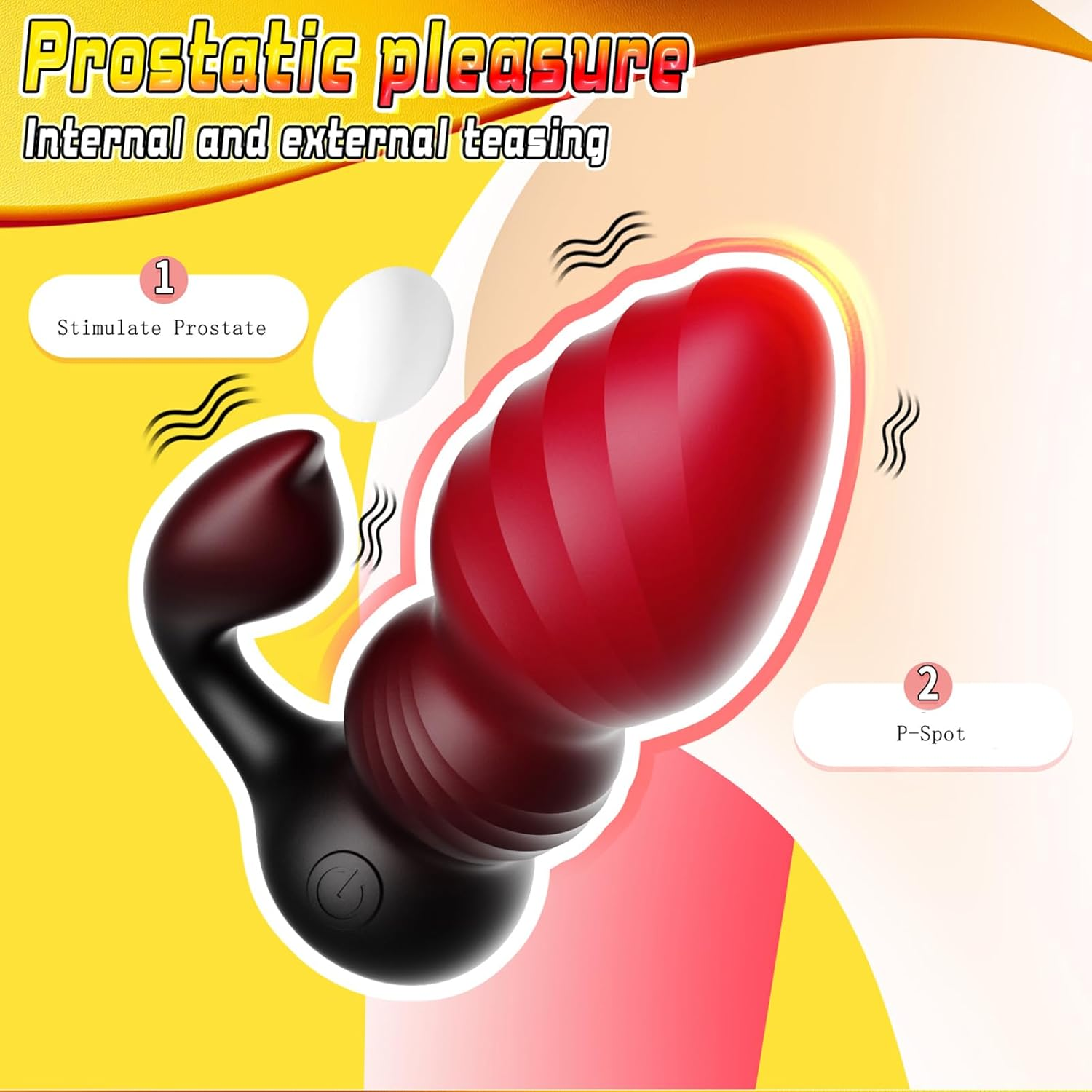 Vibrating Butt Plug Prostate Massager Sex Toys for Men - 2In1 Anal Plug Adult Toys with 7 Vibrating Mode & Remote Control, Skin Friendly Anal Dildo Male Sex Toy for Men Women Couples (3.7Inch) image number 1