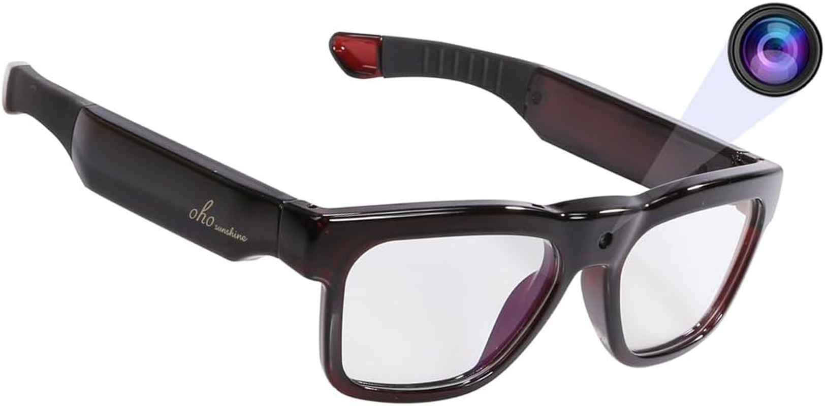 Oho Sunshine 128GB Wifi Camera Glasses,Streaming Video & Photo from Glasses to App by Ultra Full HD Camera