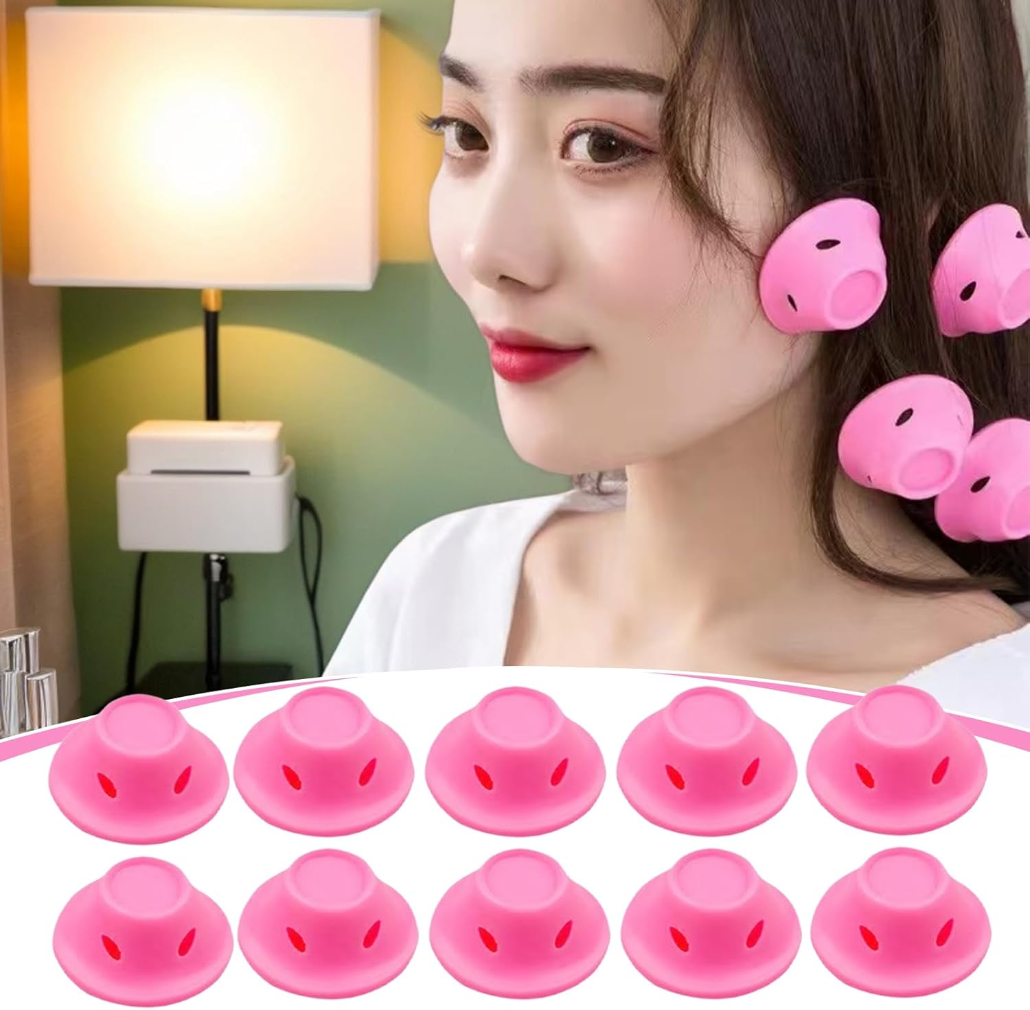 Heatless Curlers for Long Hair | Overnight Hair Roller,Set of 10 Sleeping Curling Tools, Portable Hairdressing Curls for Women Girls