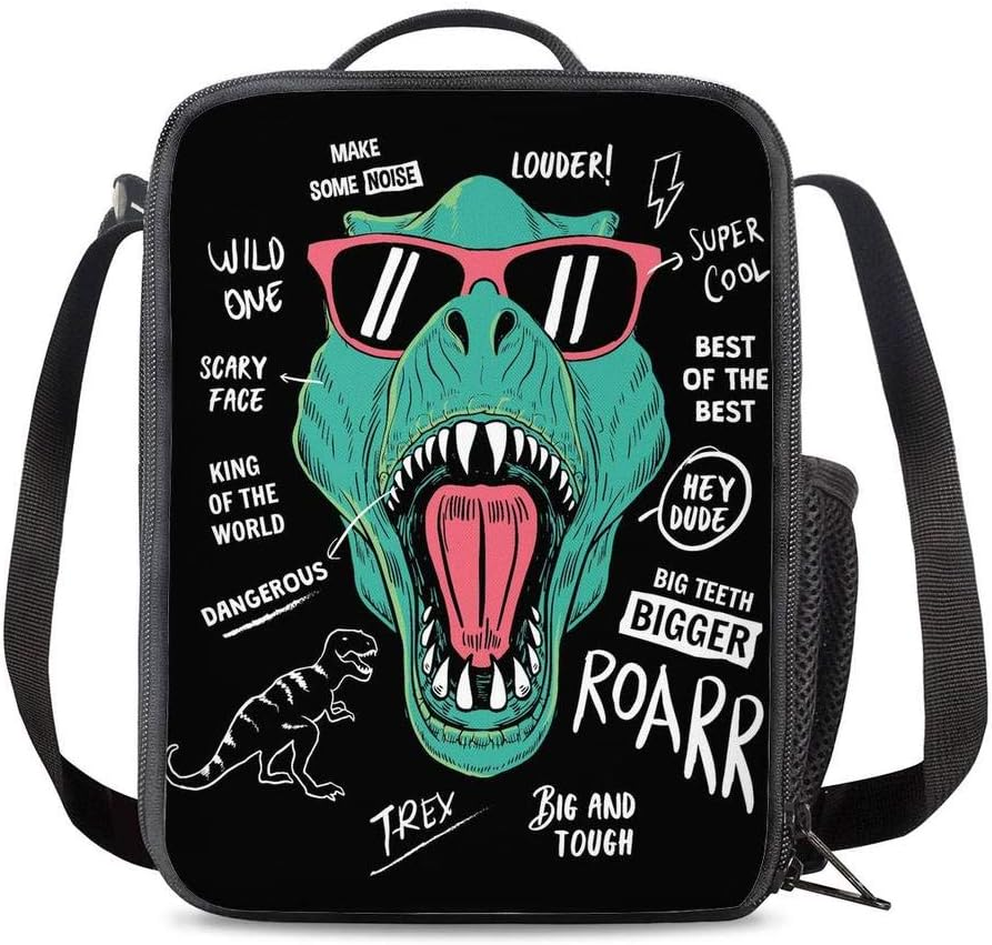 Prelerdiy Panda Lunch Box - Insulated Lunch Box for Kids Funny 3D Design with Side Pocket & Shoulder Strap Lunch Bag Perfect for School/Camping/Hiking/Picnic/Beach/Travel