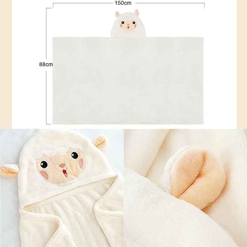 Baby Hooded Bath Towel, Velvet Bath Towels Bathrobe Premium Natural Microfiber Ultra Soft Super Absorbent, Rabbit Design, Newborn Essential- Gift image number 4