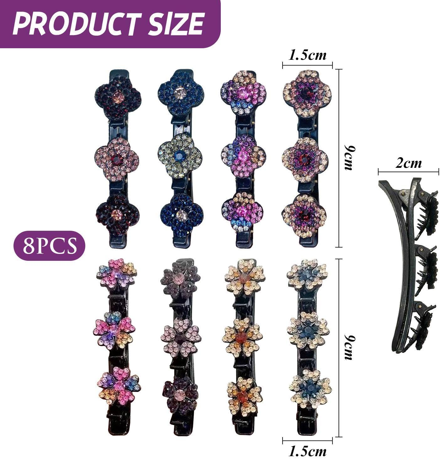 8 Side Clips with Flowers and Plants, Elee Braided Hair Finishing Artifacts, Exquisite Pony Clips, Daily Clothing and Accessories, Hairdressing Supplies image number 5