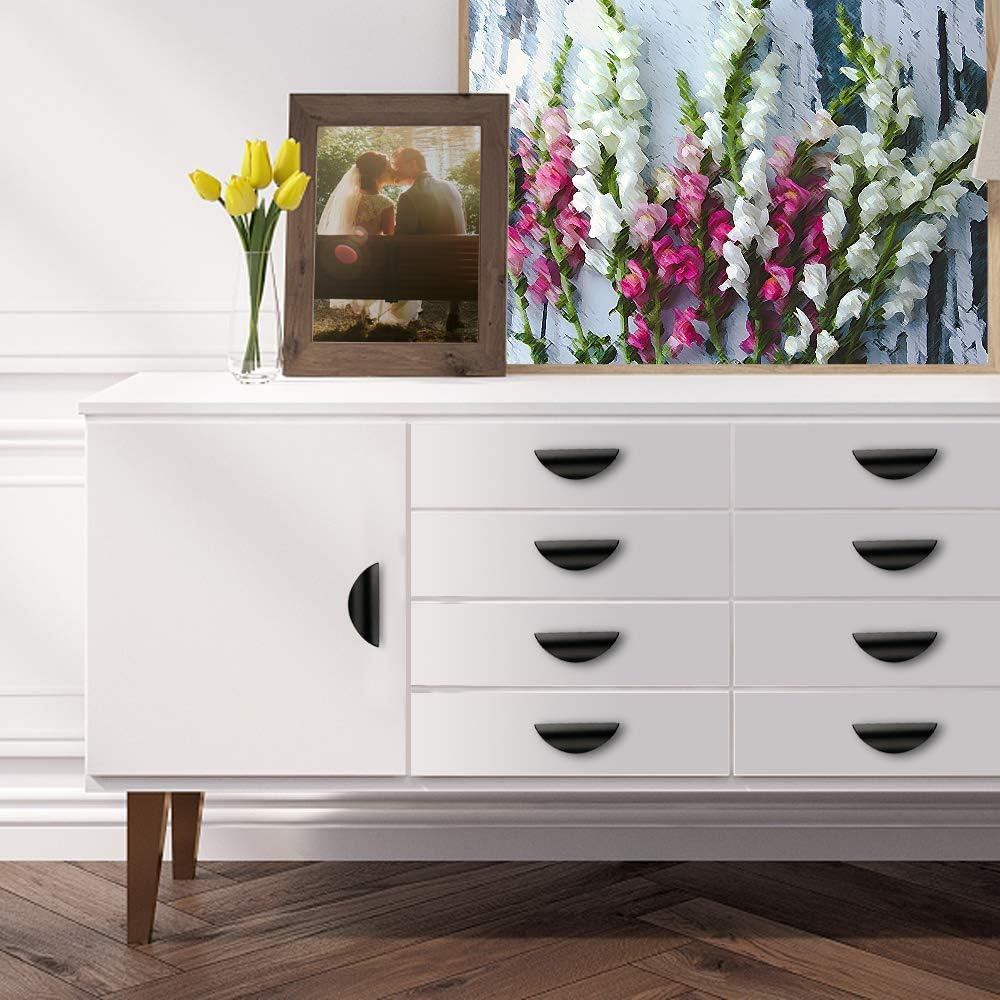 Primst Modern Light Brushed Cabinet Pulls, Furniture Hardware Collection, Cabinet Handles, Drawer Pulls, Door Pulls, Kitchen Cupboard Handle, Pack of 4 (Black,L-4Pcs) image number 3