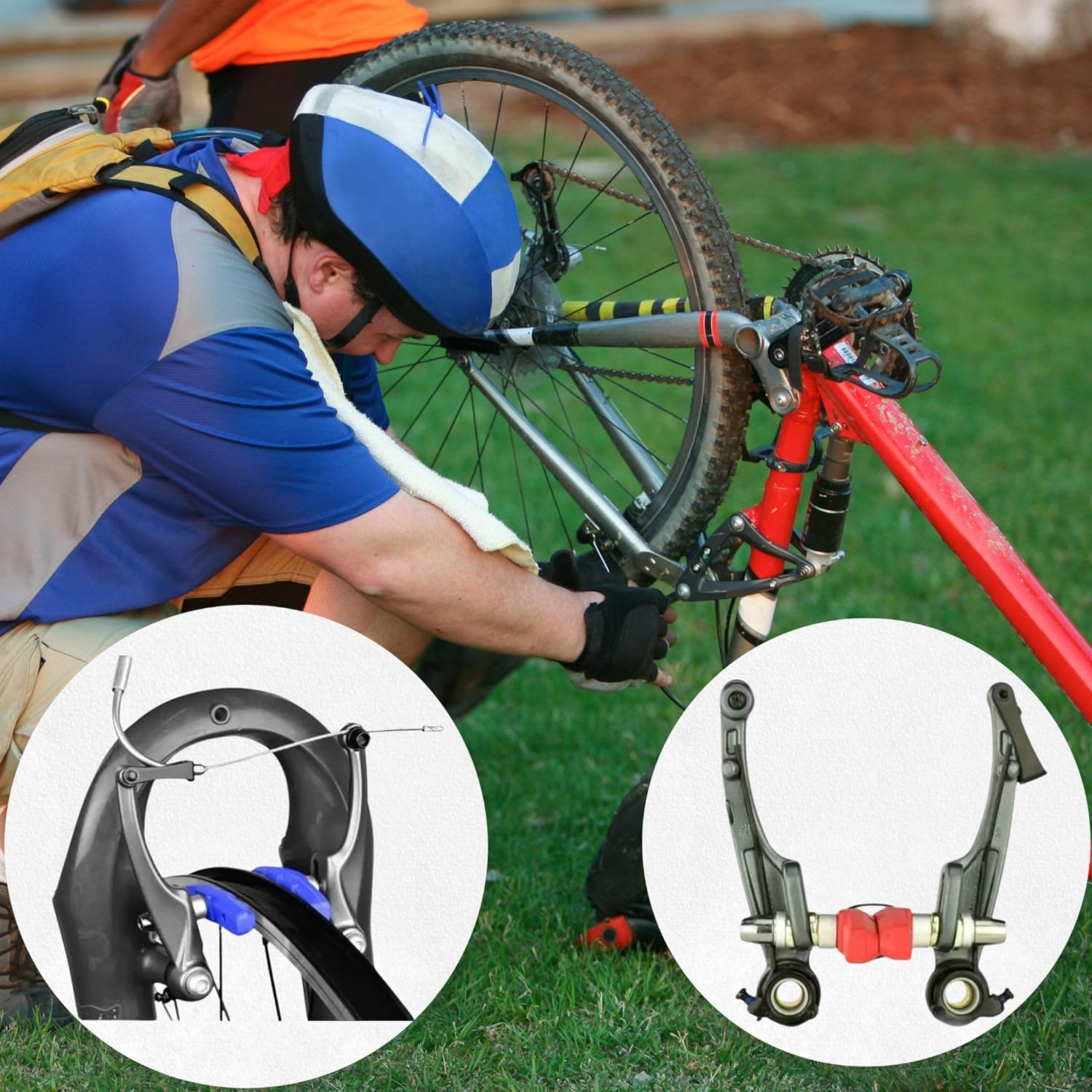 Bike Brake Pads, Powerful Noiseless V Brake Pads for Mountain Bikes, Compatible with Shimano, Tektro, Mongoose, No Skid Long-Lasting Mountain Bike Parts image number 6