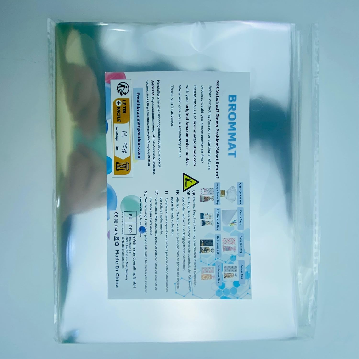 100 Cellophane Bags - 15X20 Cm Food Cookie Bags, Clear Packaging for Gifts, Parties & Holidays image number 2