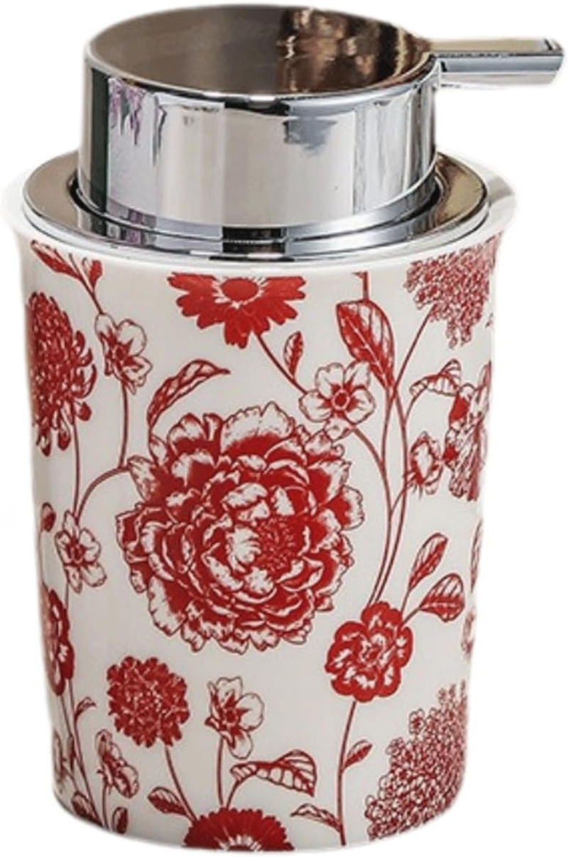 Countertop Soap Dispensers Foam Soap Dispenser with Gold Pump Vintage Ceramic Foaming Pump Bottle for Bathroom Refillable Hand Soap Foam Dispenser for Kitchen Liquid Hand Soap Dispenser