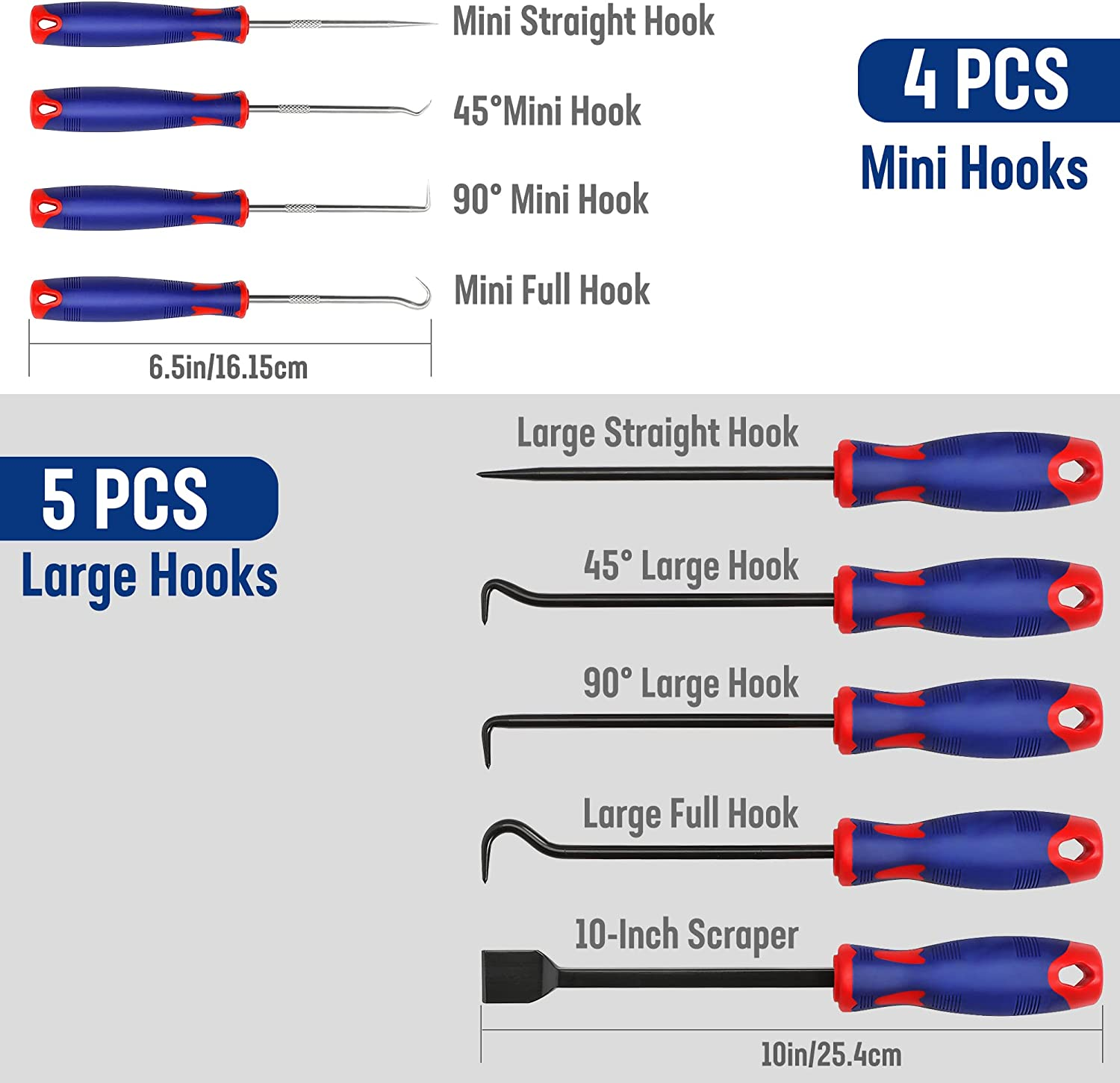 WORKPRO 9Pcs Precision Pick & Hook Set with Scraper, Automotive & Electronic Hand Tools, W000846A image number 1