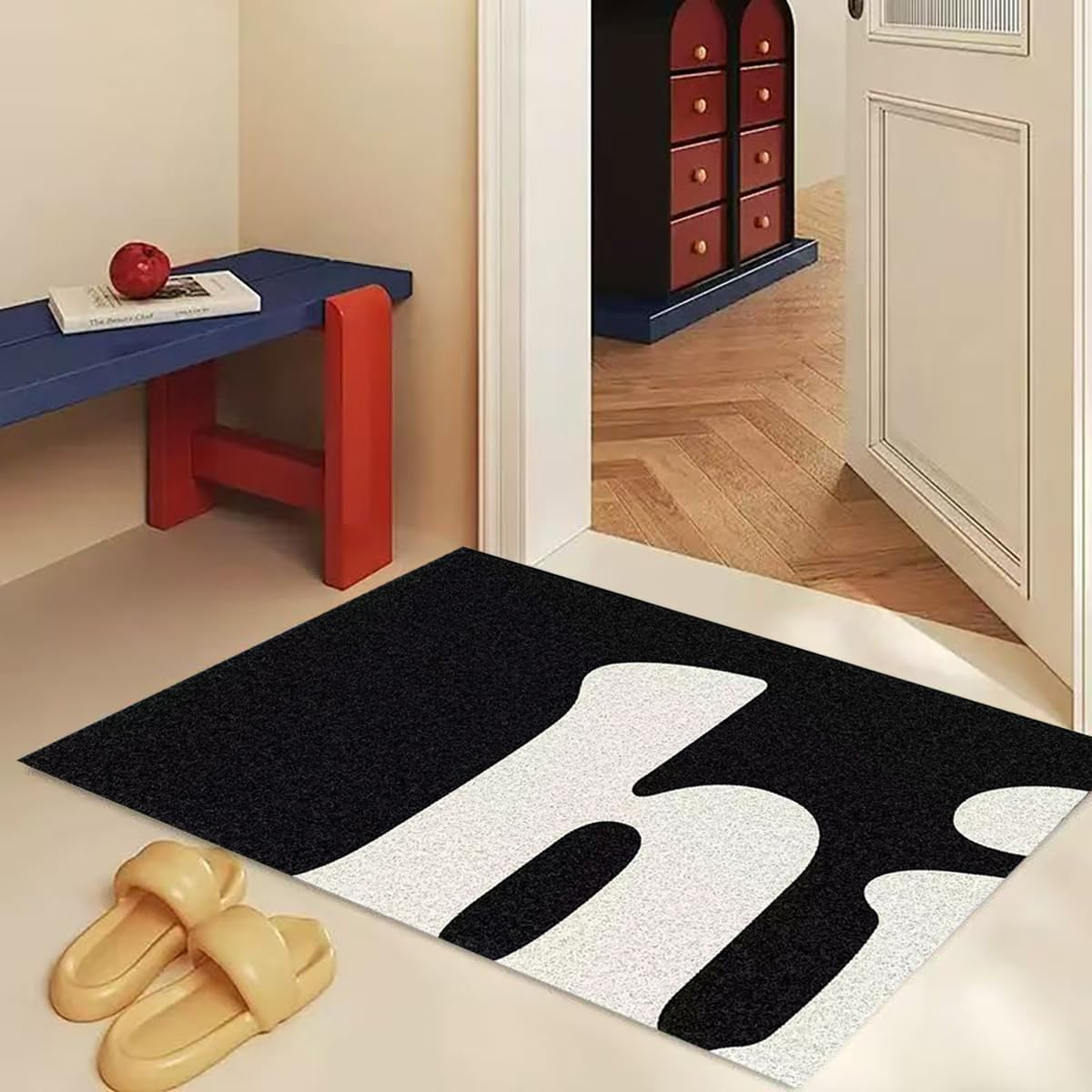 Hi Front Door Mat Outdoor Mud Absorbent, 50&times;80Cm Welcome Mat for Indoor & Outdoor, Doormat Entrance Mat Rug outside Patio/Inside Entry Way, Anti-Slip Mats Rubber Backing, Durable & Washable (Hi) image number 1