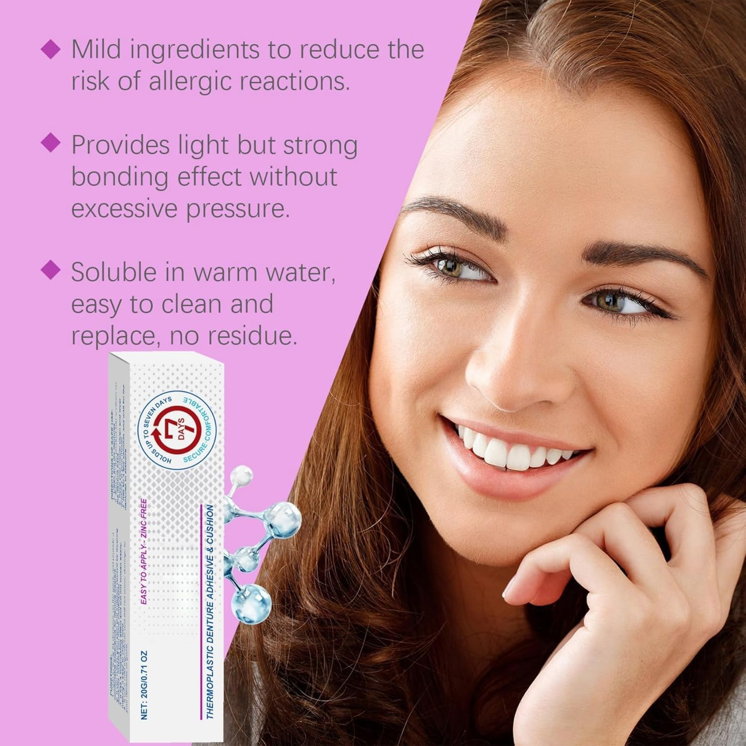 Thermoplastic Denture Adhesive,Silicone Denture Adhesive,Denture Adhesive Max Hold,For Dentures (1Pcs) image number 3