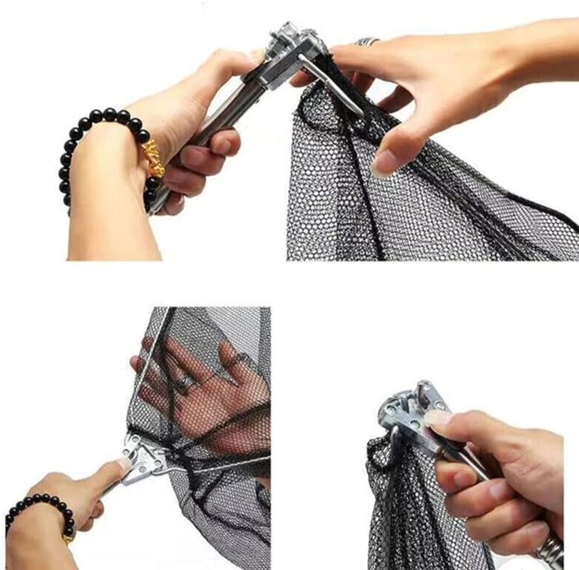 Fishing Net Landing Mesh Fish Catch Tool Telescopic Pole Folding Handle Foldable Extends to 63 Inches - Lightweight Aluminum Alloy, Knotless Mesh image number 5