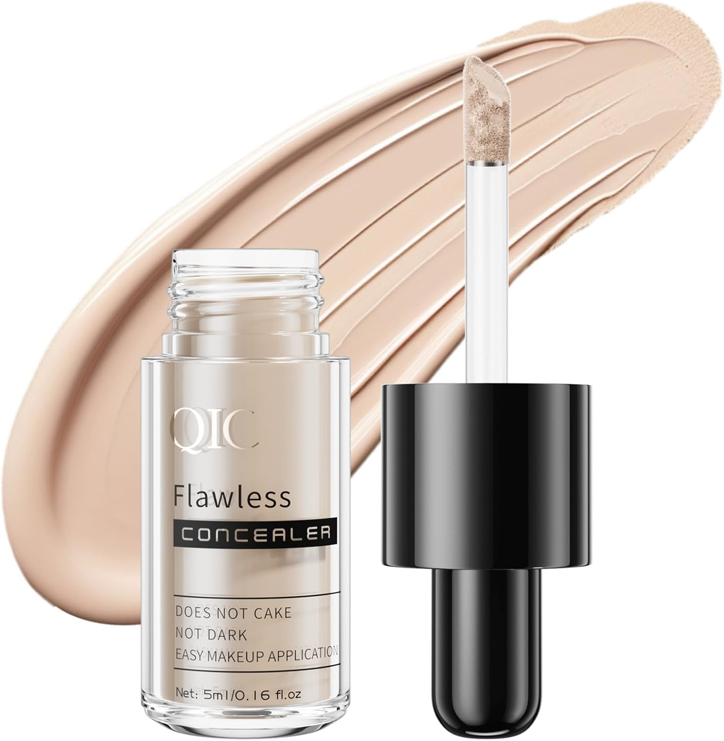 Full Coverage Liquid Concealer &ndash; 12HR Long Lasting, Waterproof Makeup for Dark Circles, Tattoos, Lightweight Natural Flawless Finish, Multiple Shades Available