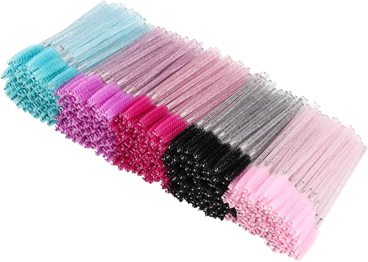 500 Disposable Mascara Wands Eyelash Brush Spoolies for Eyebrow Eye Lash Extension Pink