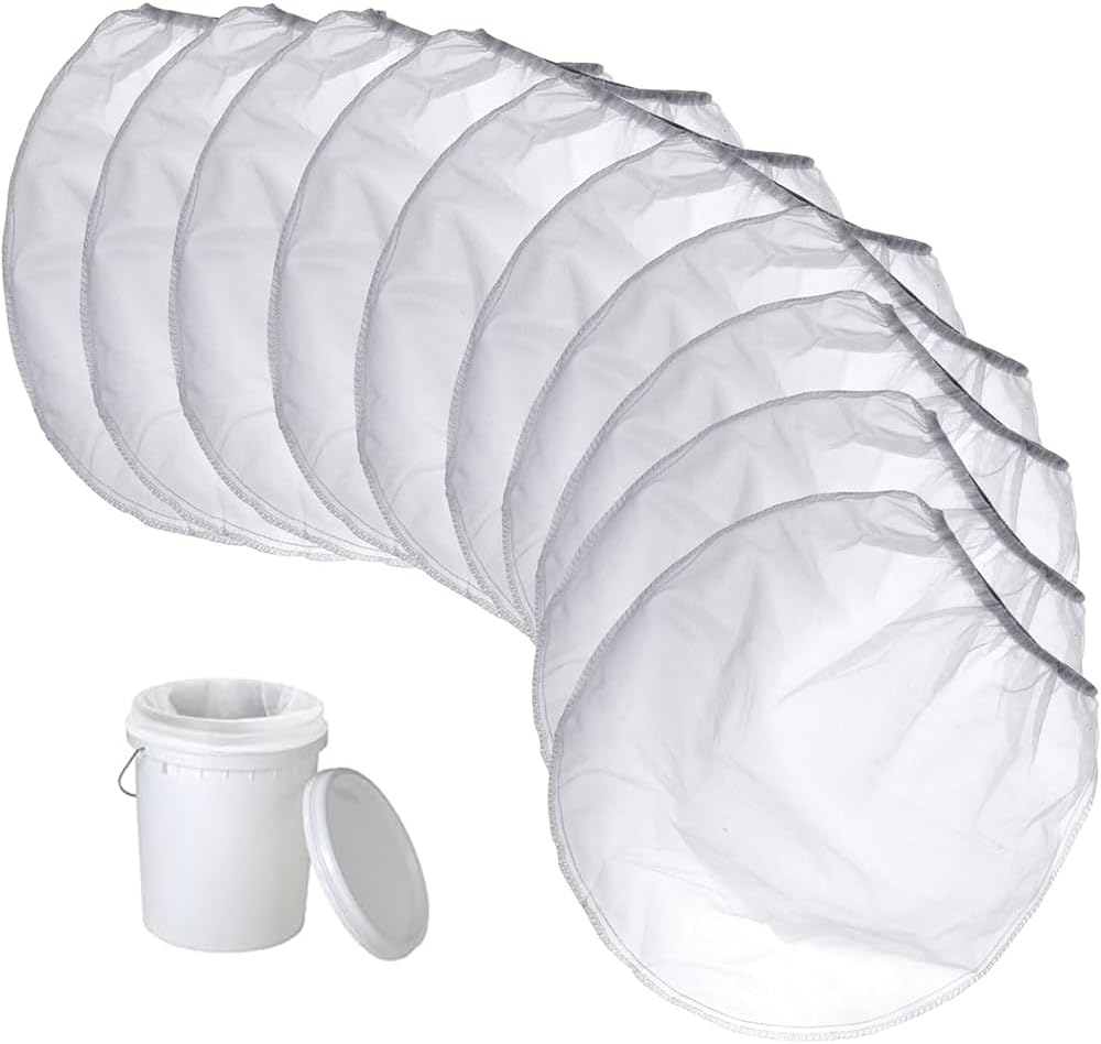 10 Pcs 5 Gallon Paint Strainer Bags, Elastic Top Opening,White Fine Mesh Filter Bag, Disposable Bag,Bucket Strainer Hydroponic Paint Filter Bag,For Use with Paint Guns and Sprayers image number 4