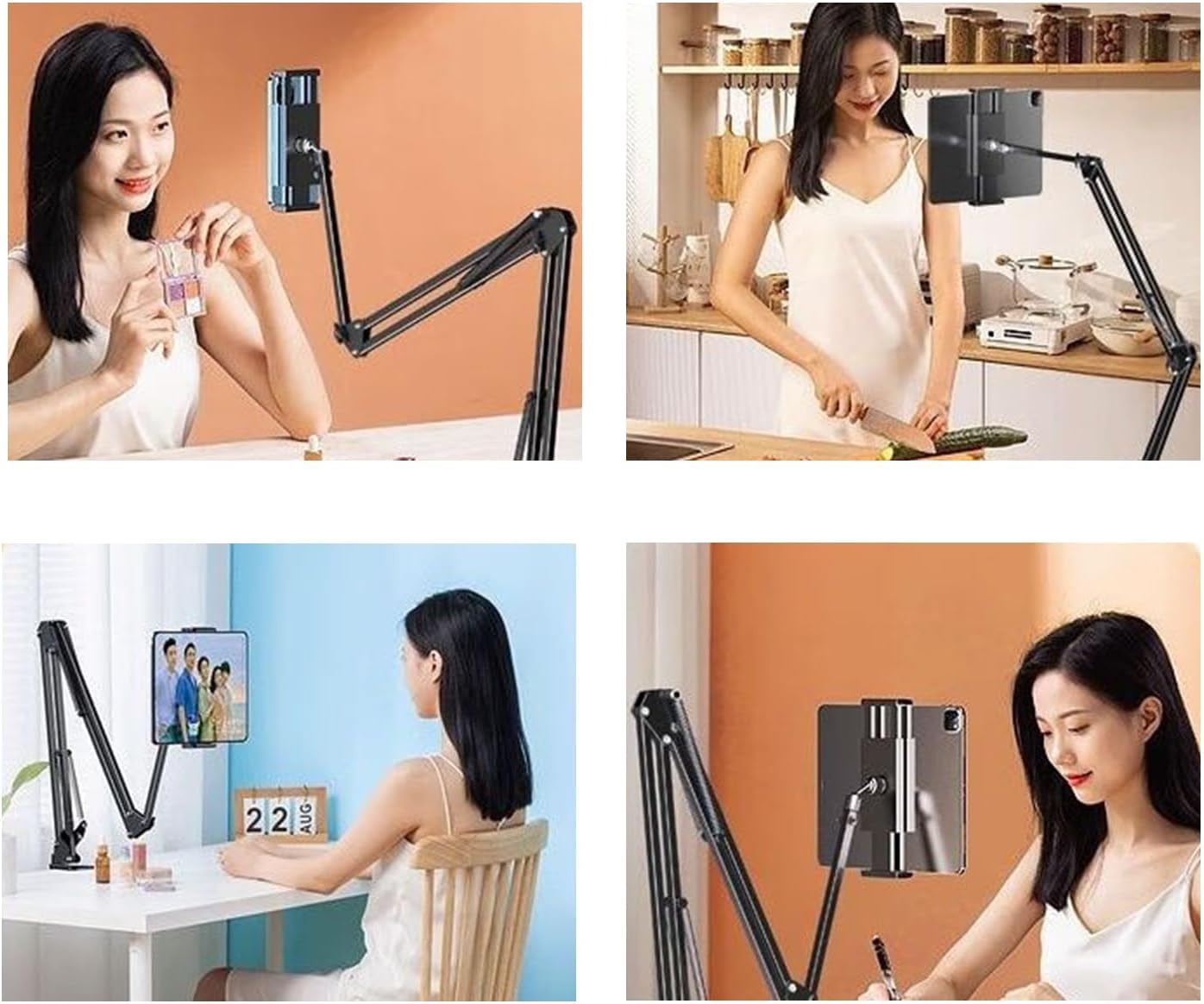 KIYOSAKI Tablet Stand & Phone Holder for Bed,360 Degree Rotating Bed Tablet Mount Holder Stand with Aluminum Arm for Ipad,Iphonexs,N-Switch, Amazon Kindle Fire,Or Other 4~12.9 Inch Devices image number 6