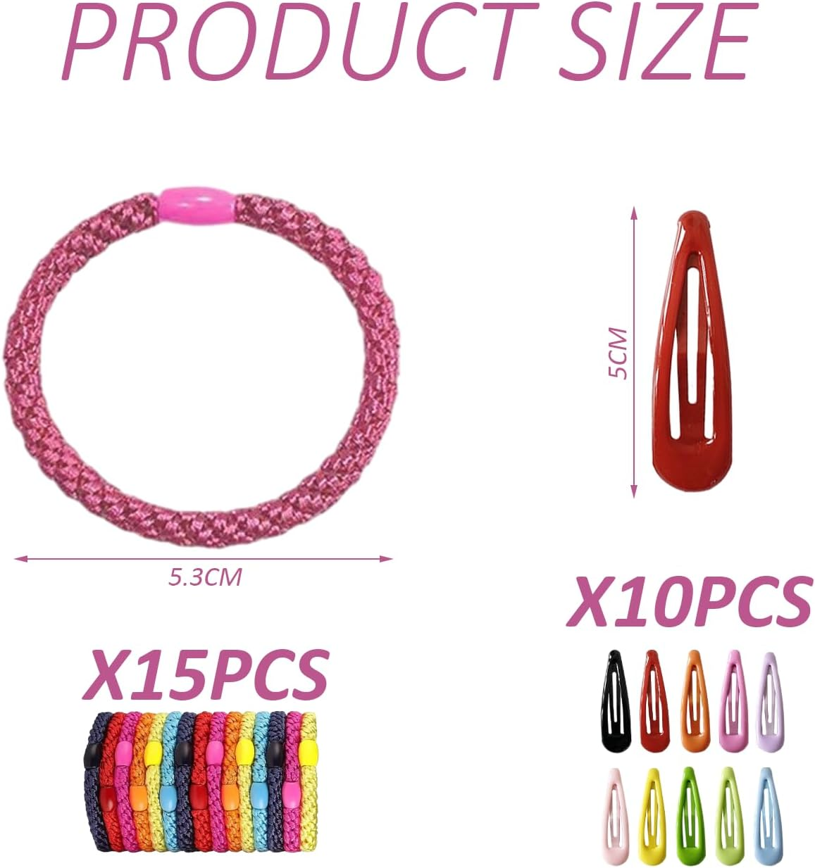 15 Pieces Colorful Hair Bands, 10 Pieces Colorful Hair Cards, Braided Headbands, Thickened Leather Bands with High Elasticity, Hair Bands for Ponytails, Accessories for Hairstyles