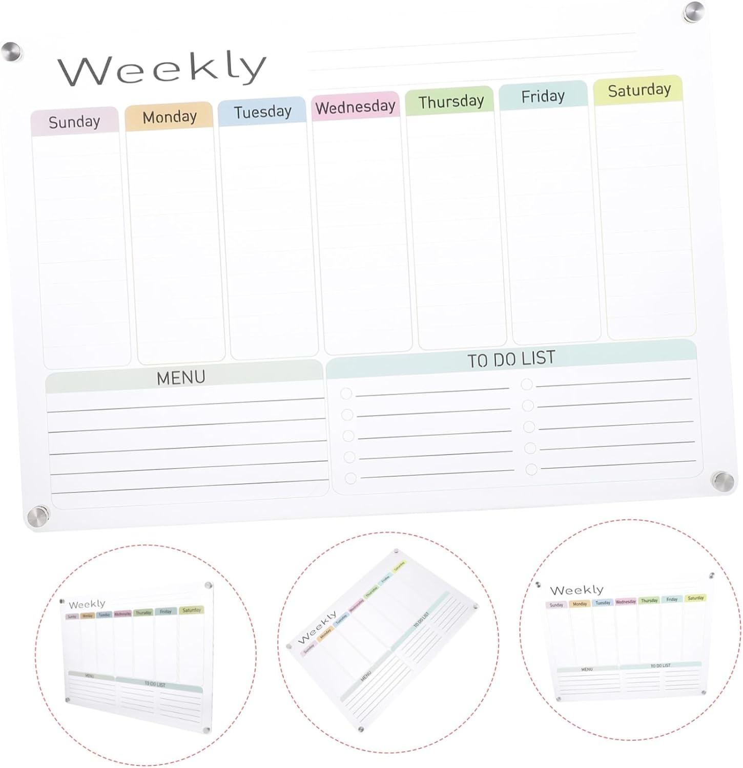BCOATH Planning Boards Magnetic Dry Erase Refrigerator Memo Pad Kitchen Schedule Planner