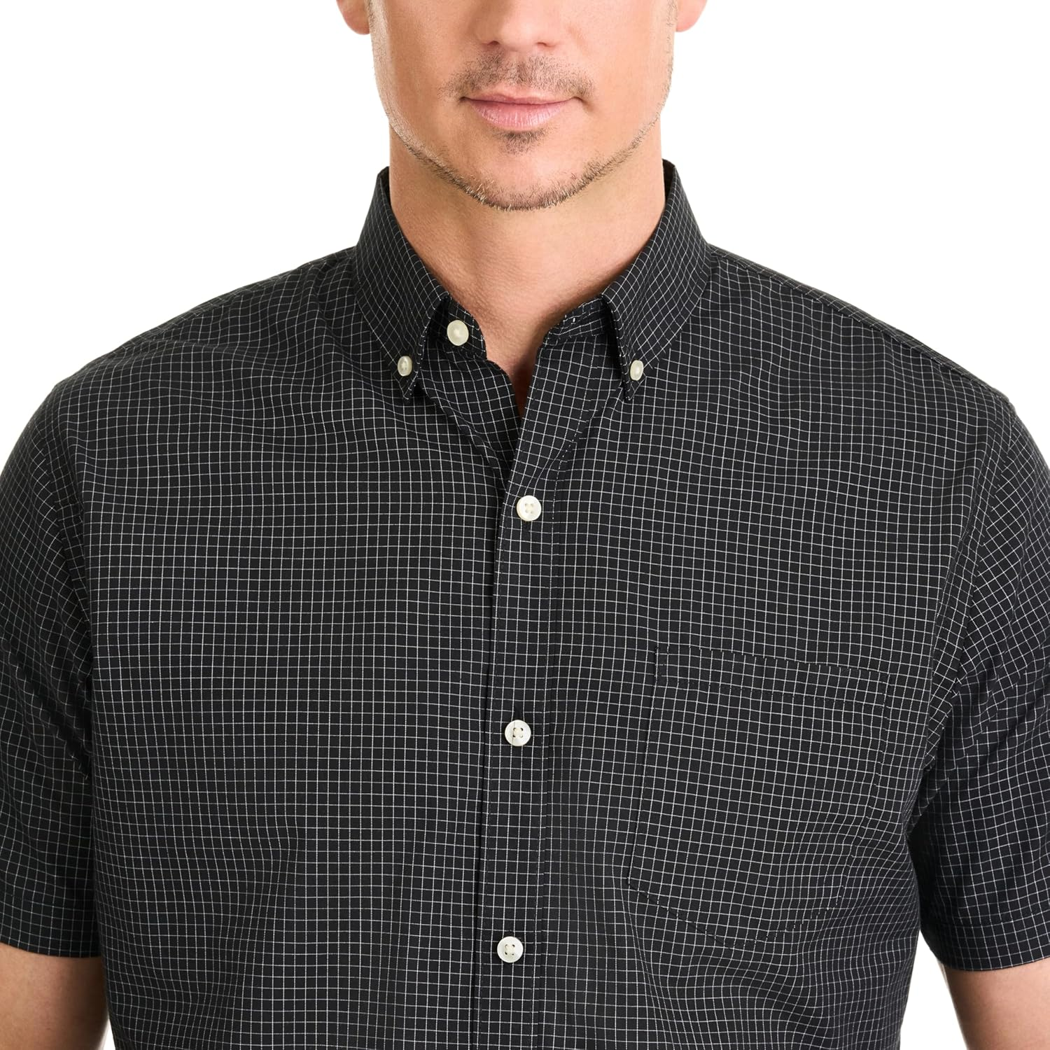 Van Heusen Men'S Wrinkle Free Short Sleeve Button down Check Shirt image number 6