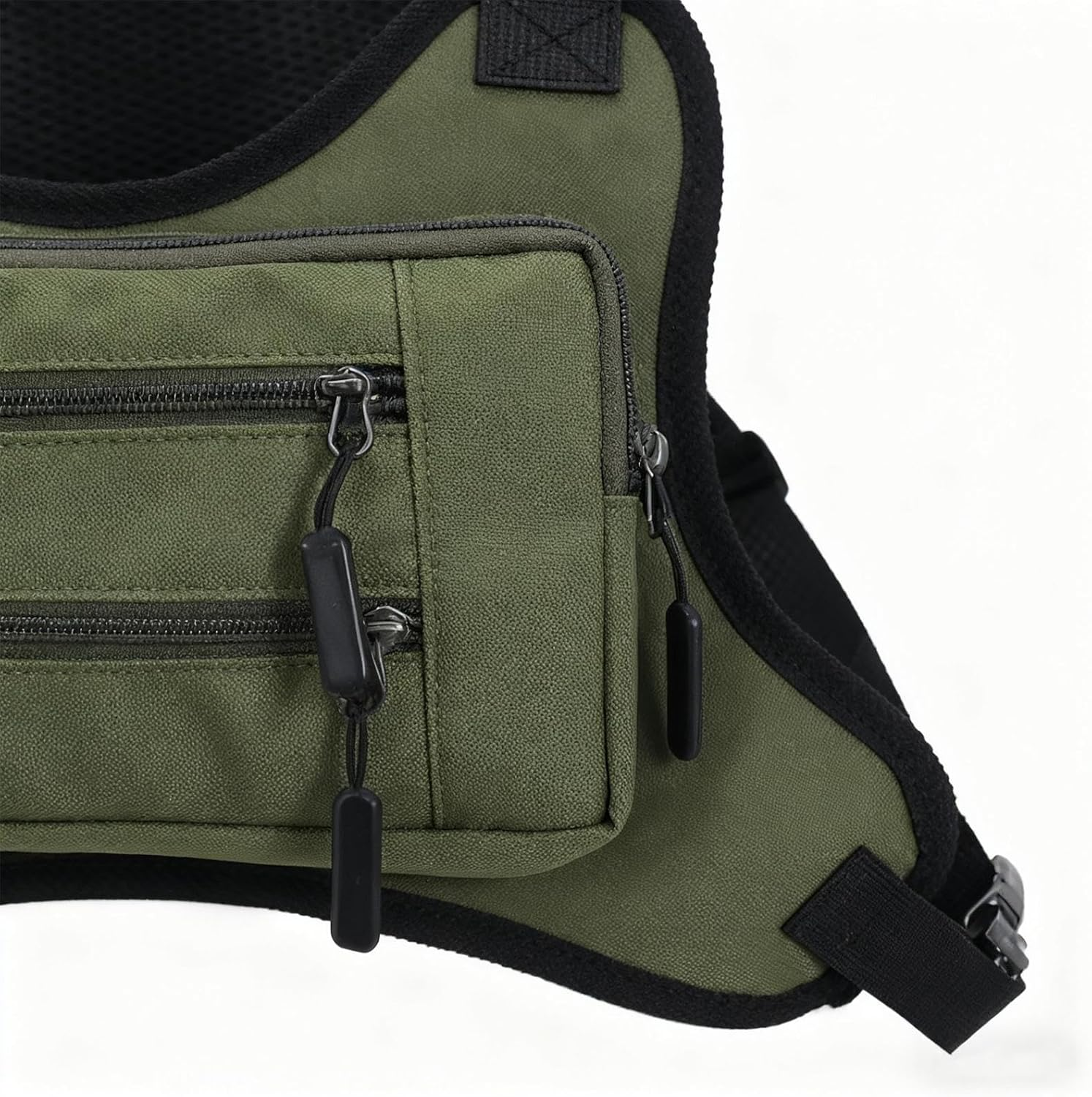 Chest Pouch for Men Waterproof Vest Pouch Lightweight Running Shoulder Strap Extra Storage Phone Sports Outdoor Workout, Green, Se R&eacute;f&eacute;rer Au Descriptif, Refer to Description - White On Black image number 3