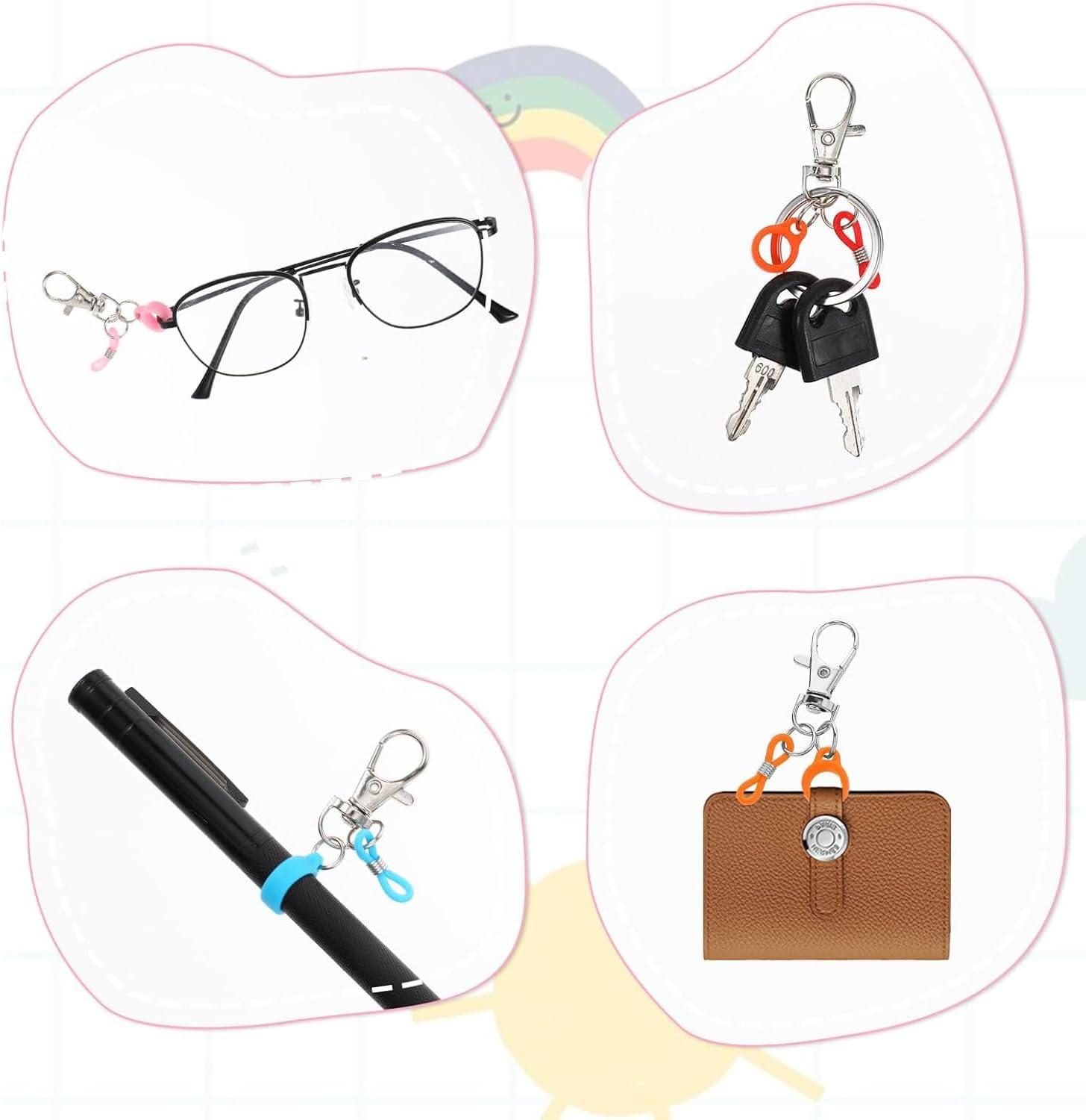 Xinghonyac 12 Pcs Silicone Pen Holder Clip, Colorful Pen Clips, Pen Clip with Lobster Clasp, Pen Holder for Lanyard Clip, Pen Lanyard for Nurses, Can Be Hung on Backpacks, Belts, Wallets image number 4