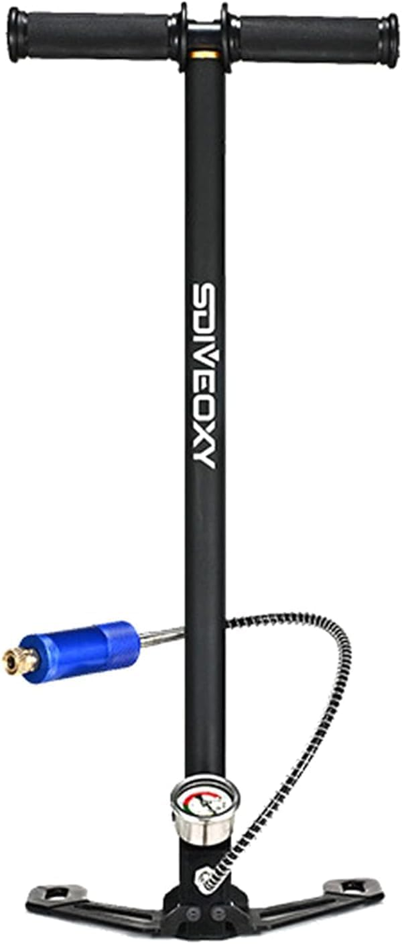 GOYOJO High Pressure Manual Pump for Diving Oxygen Cylinder &ndash; Manual Air Pump with Pressure Gauge, Lightweight and Durable, Ideal for Low-Pressure Air Filling