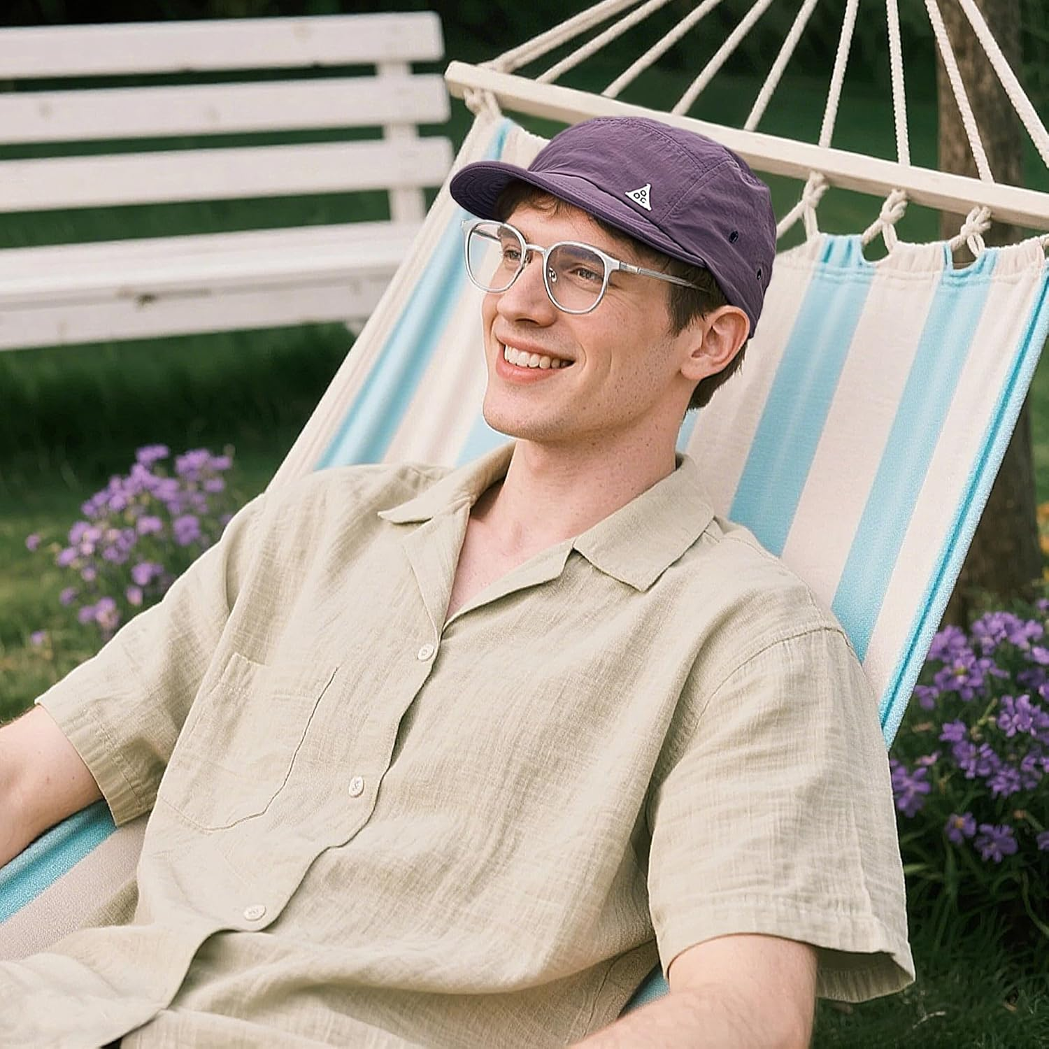 Clakllie Quick Dry 5 Panel Hat Waterproof Short Brim Baseball Cap Summer Flat Brim Sun Hat Breathable Trucker Dad Hats - Cdus-Ddy1-Green image number 2