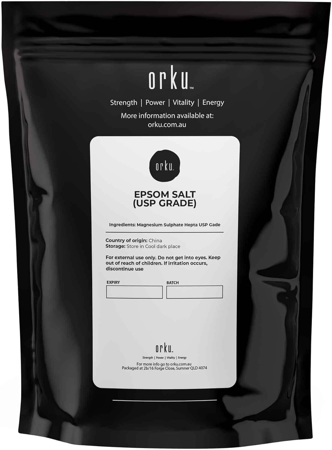 Orku 1Kg Epsom Salt - USP Grade Magnesium Sulfate Body Bath Salts image number 2