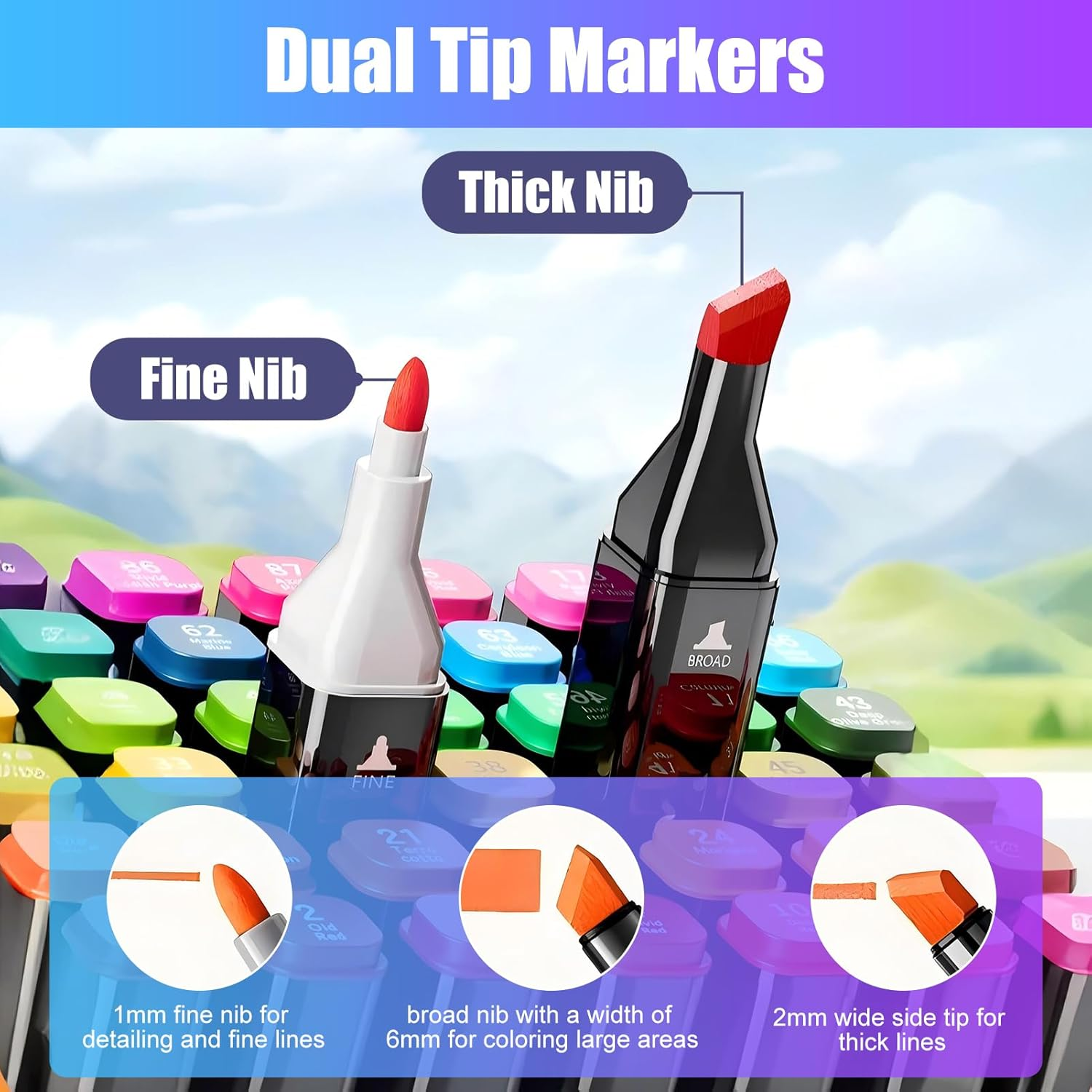 120 Colors Alcohol Markers Set, Coloring Markers for Adults and Kids, Touch Markers, Art Markers, with Carrying Bag and Stand Case, for Artists Adult Coloring Sketching Designing (120) image number 1