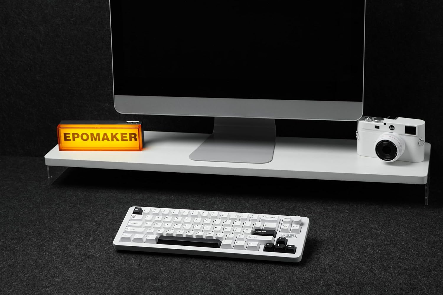 EPOMAKER Galaxy68 QMK/VIA Wireless Mechanical Keyboard, Aluminum Alloy, Gasket, 6000Mah, RGB Side/Backlight, 65% Gaming Keyboard with Hot-Swappable Creamy Linear Switch (White, Wisteria Linear Switch) image number 6