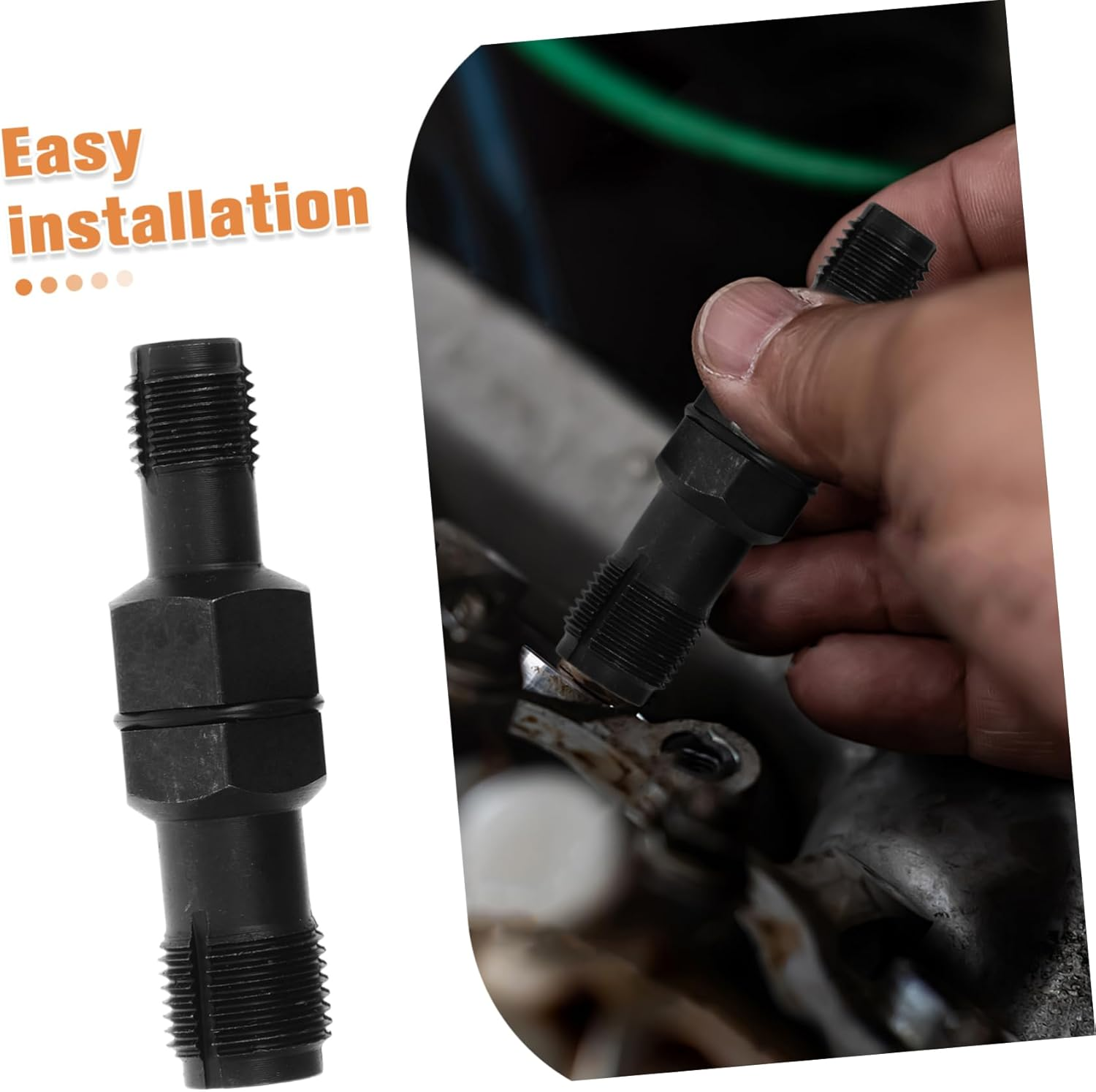 SOESFOUFU 2Pcs Spark Repair Tool Rethreader Nut Removal Tool Double Head Wrench Automotive Engine Spark Thread Repair Kit image number 2