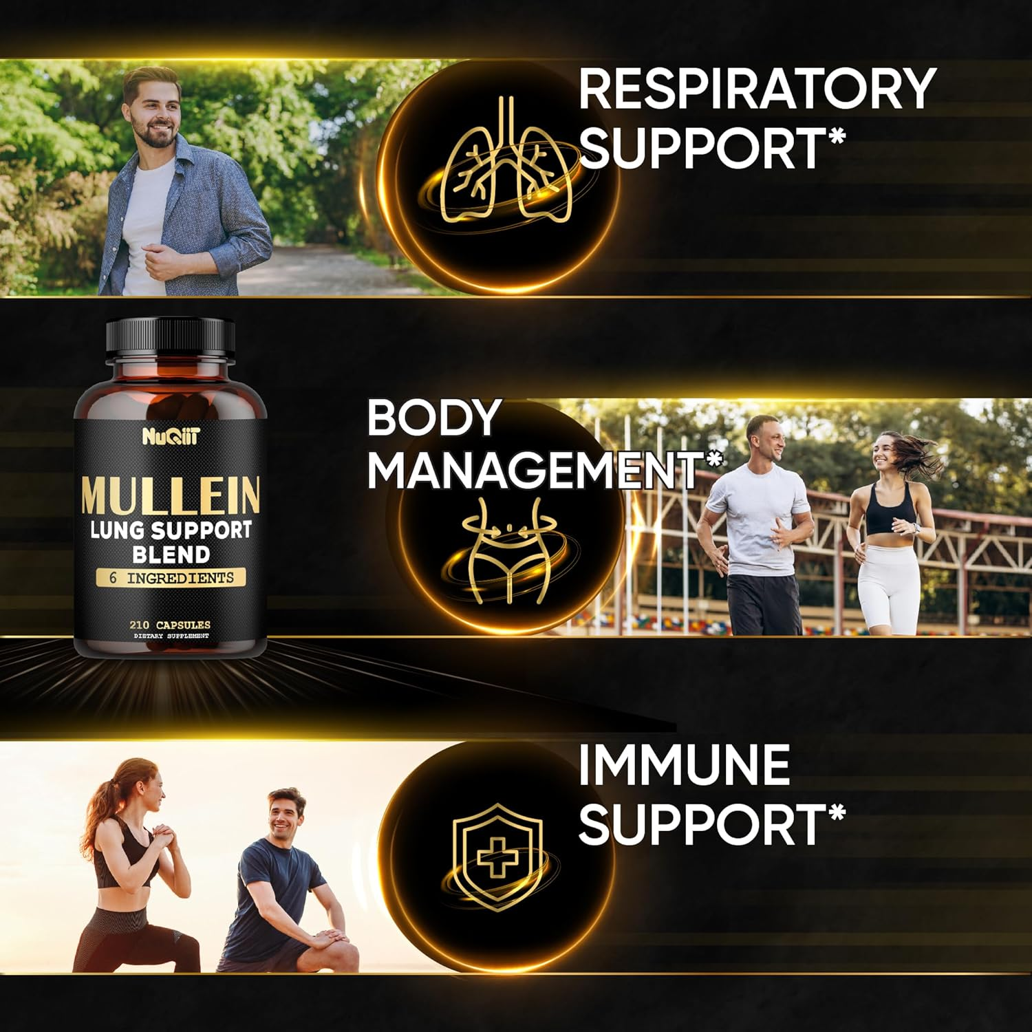 Mullein Leaf Capsules with Herbal Complex as Cordyceps Sinensis, Marshmallow, and More - Respiratory Health, Immune System & Body Balance Support - 105 Servings image number 4