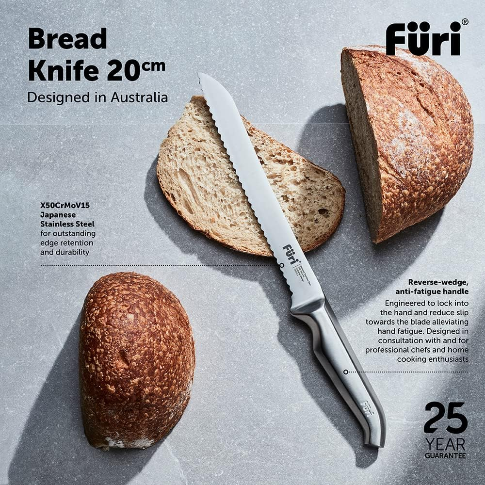 Furi Stainless Steel Pro Bread Knife, 20 Cm Size image number 5