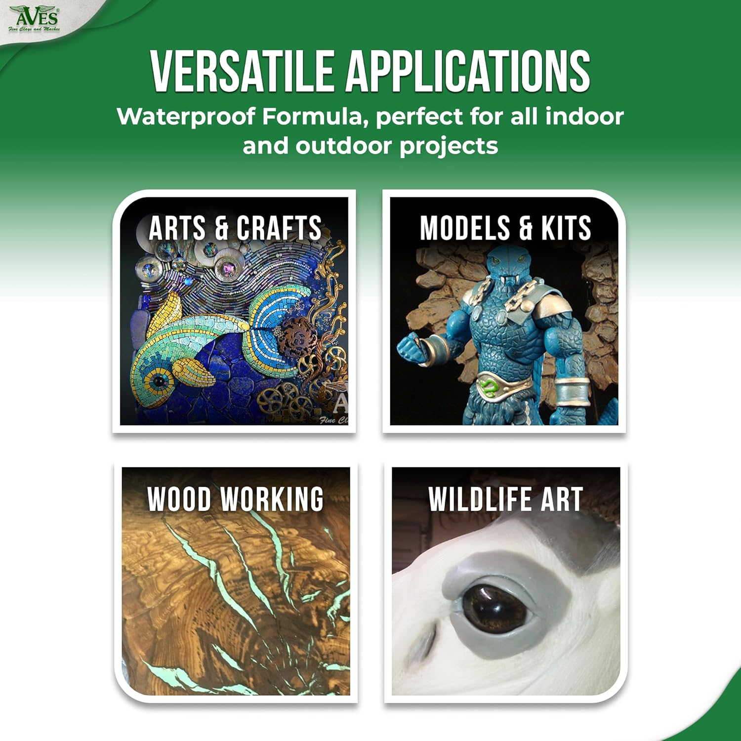 Apoxie Air Dry Clay for Professionals - Self Hardening Modelling Clay, Waterproof Sculpting Clay Made for Detail - No Cracking Modelling Clay - 2 Part Epoxy Clay for Sculpting, White (0.5Kg) image number 3