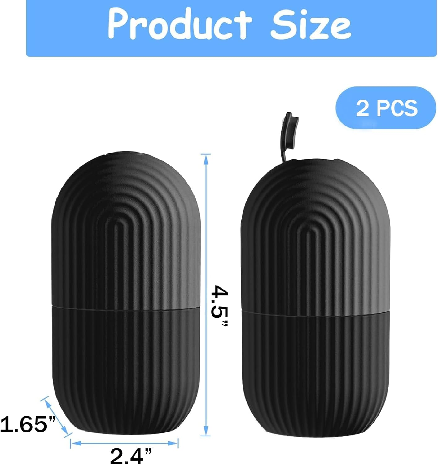 Yeanifeana 2 Pack Ice Roller for Face & Eyes, Reusable Cooling Face Massager for Puffiness & Wrinkles Relief, under Eye Roller for Dark Circles, Neck Massage Tool for Skincare (Black) image number 3