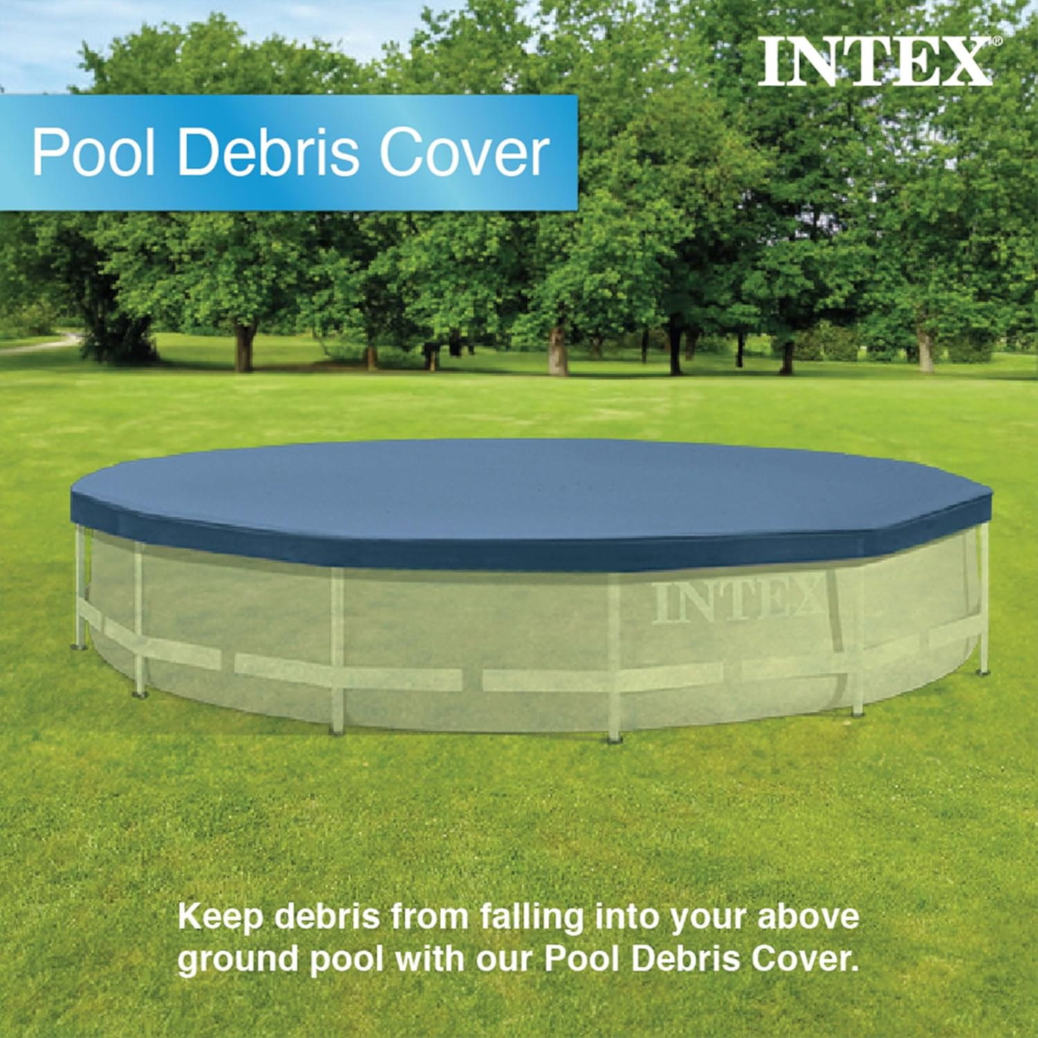 Intex 3.66M X 25Cm round above Ground Outdoor Pool Protective Debris Cover Set image number 4