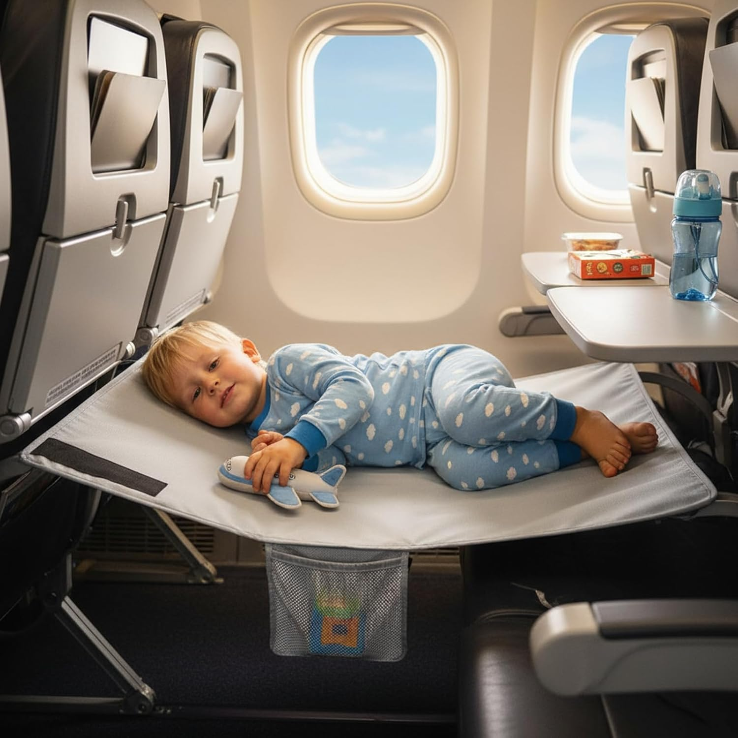 Airplane Seat Extender for Kids, Toddler Travel Bed & Footrest, Oxford Cloth Plane Bed, Airplane Travel Essentials for Children image number 1