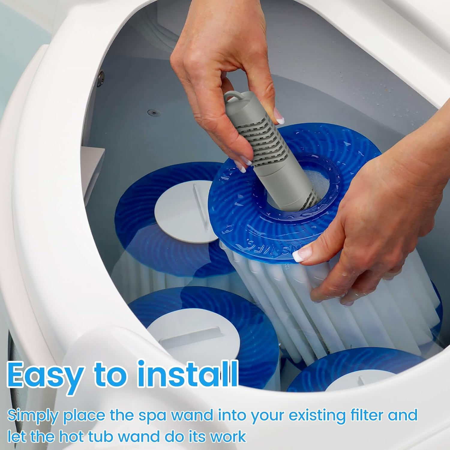 3/2Pcs Spa Mineral Sticks for Hot Tub Hot Springs Silver Ion Cartridge Efficient Spa Mineral Filter Sticks Safe Mineral Ion Cartridge Filter Sticks Hot Tub Cartridge Sticks for Spa Hot Tub (3PCS) image number 1