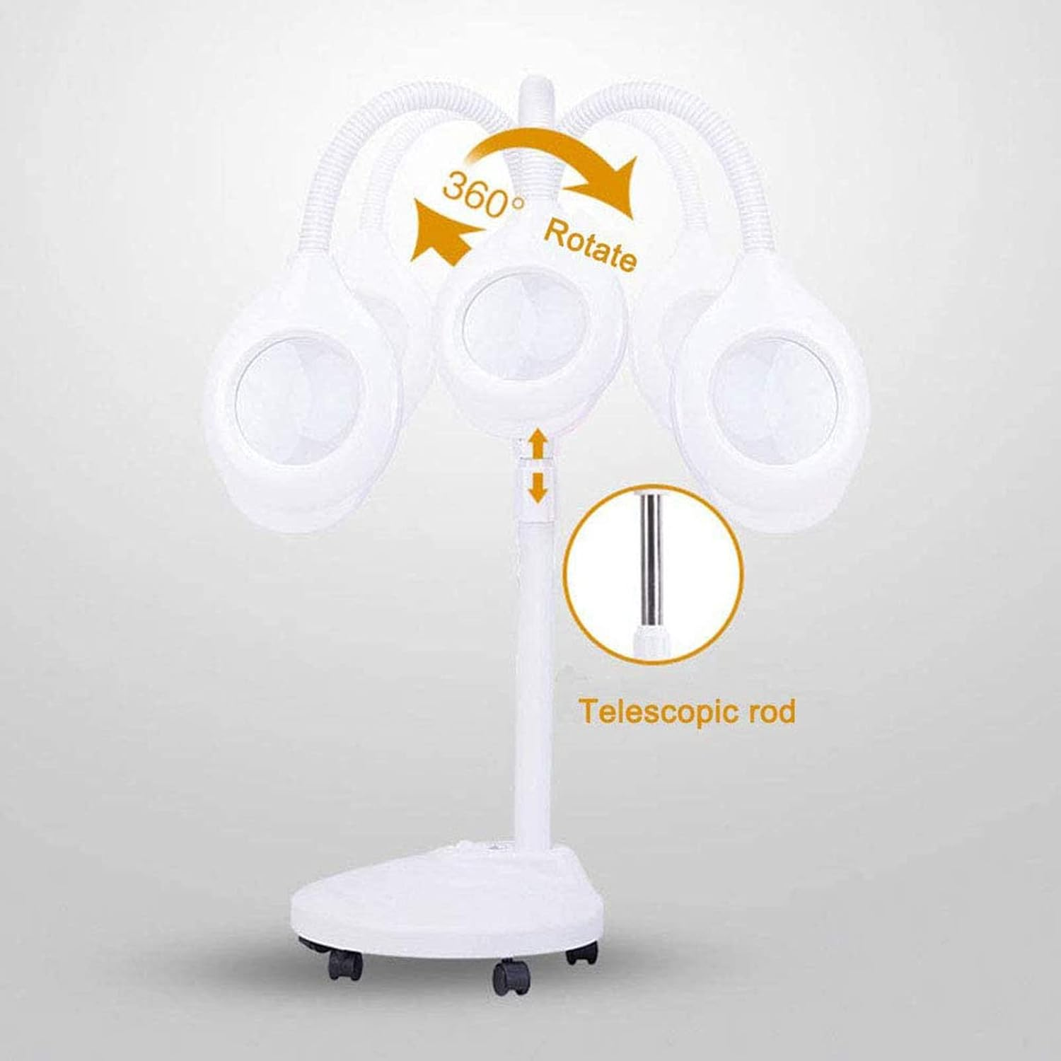 LED Floor Standing Magnifying Lamp, Magnifying Glass Lamp, with Rolling Floor Stand Magnifier Floor Cold Light Magnifier for Embroidery Adjustable Arm Adjustable Beauty XXZ image number 3