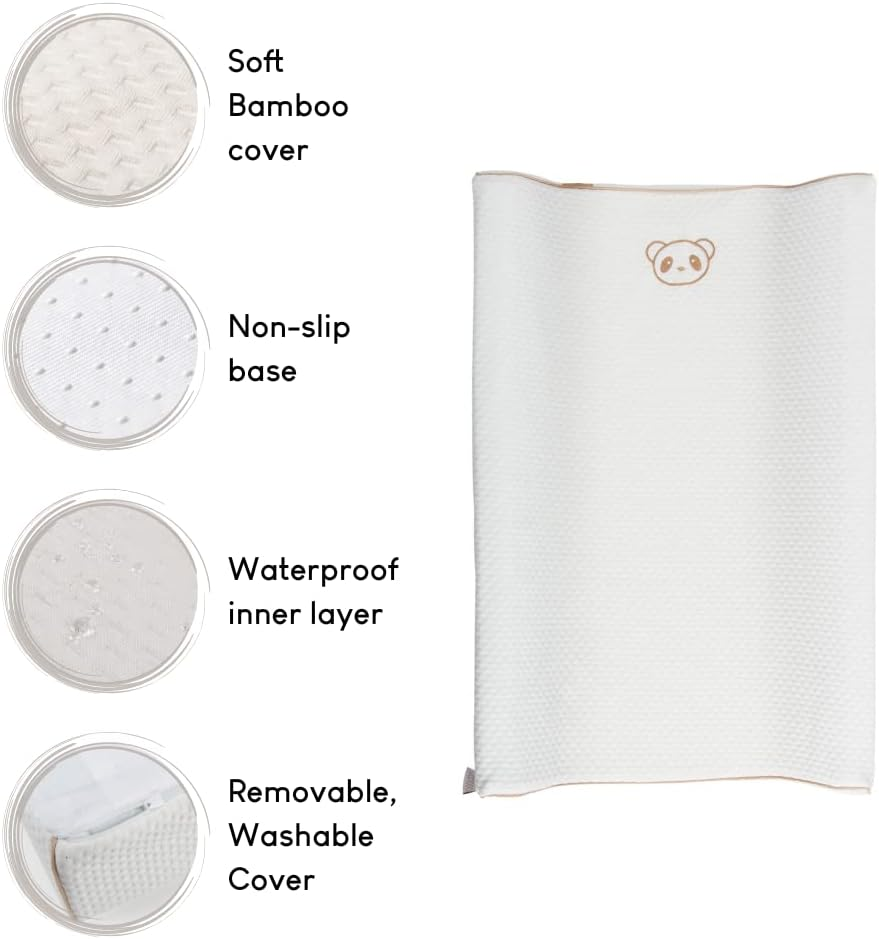 Cuddleco Baby Waterproof Natural Bamboo Memory Foam Changing Mat Pad - White - White image number 5