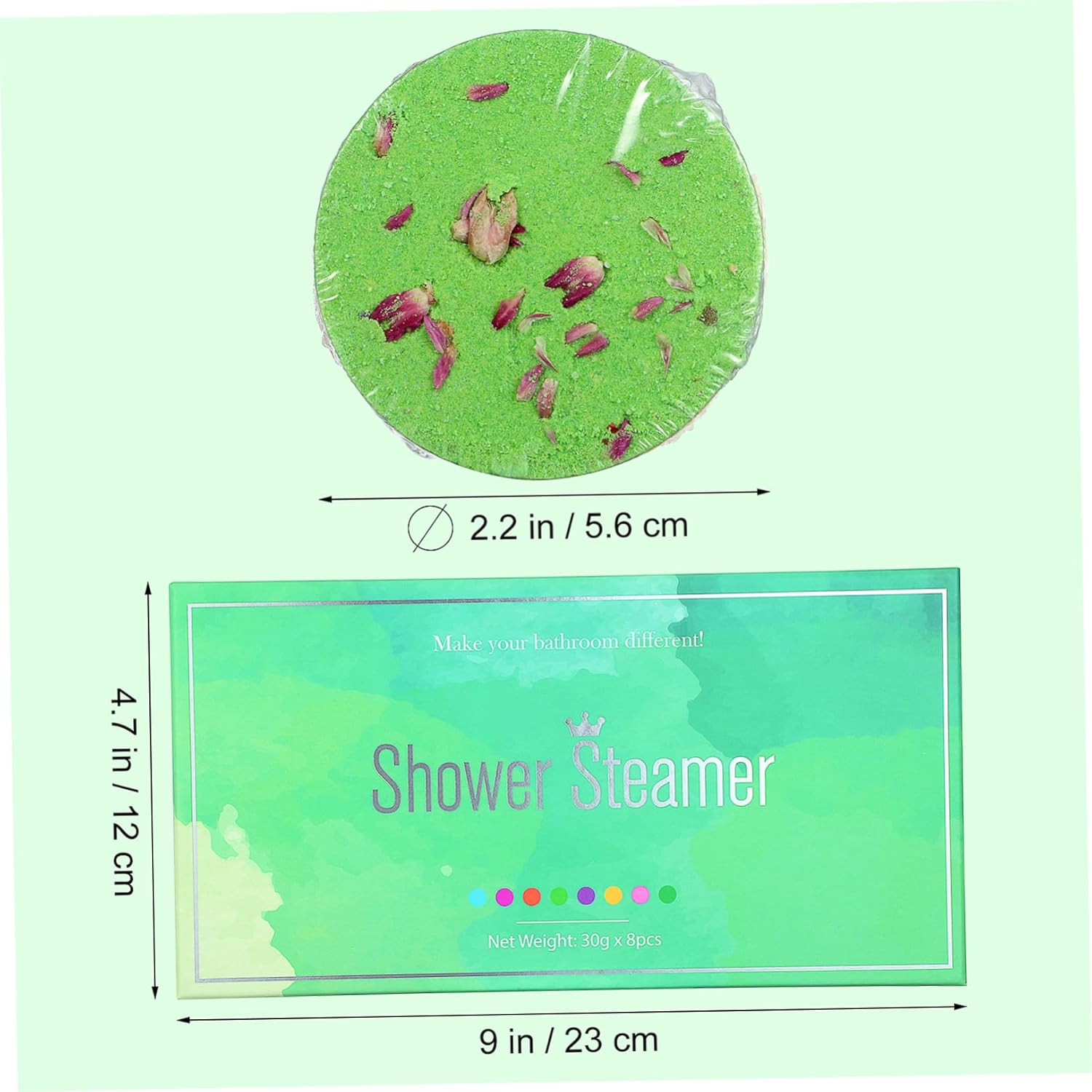 CANIGHT 8Pcs Aromatherapy Shower Steamers Tablets Natural Bath Aroma Salt Tablets Essential Oils for Skin Nourishment and Relaxation Each for and Travel image number 1