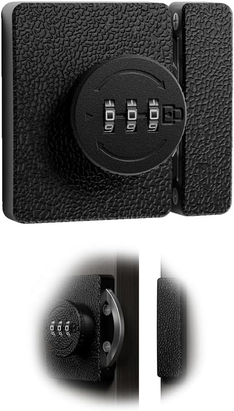 Black Keyless Combination Cabinet Lock, Anti-Pry 3-Digit Security for Swinging/Sliding Door, Bedroom, Office,Locker, Closet, Child Safety, Easy Installation image number 2