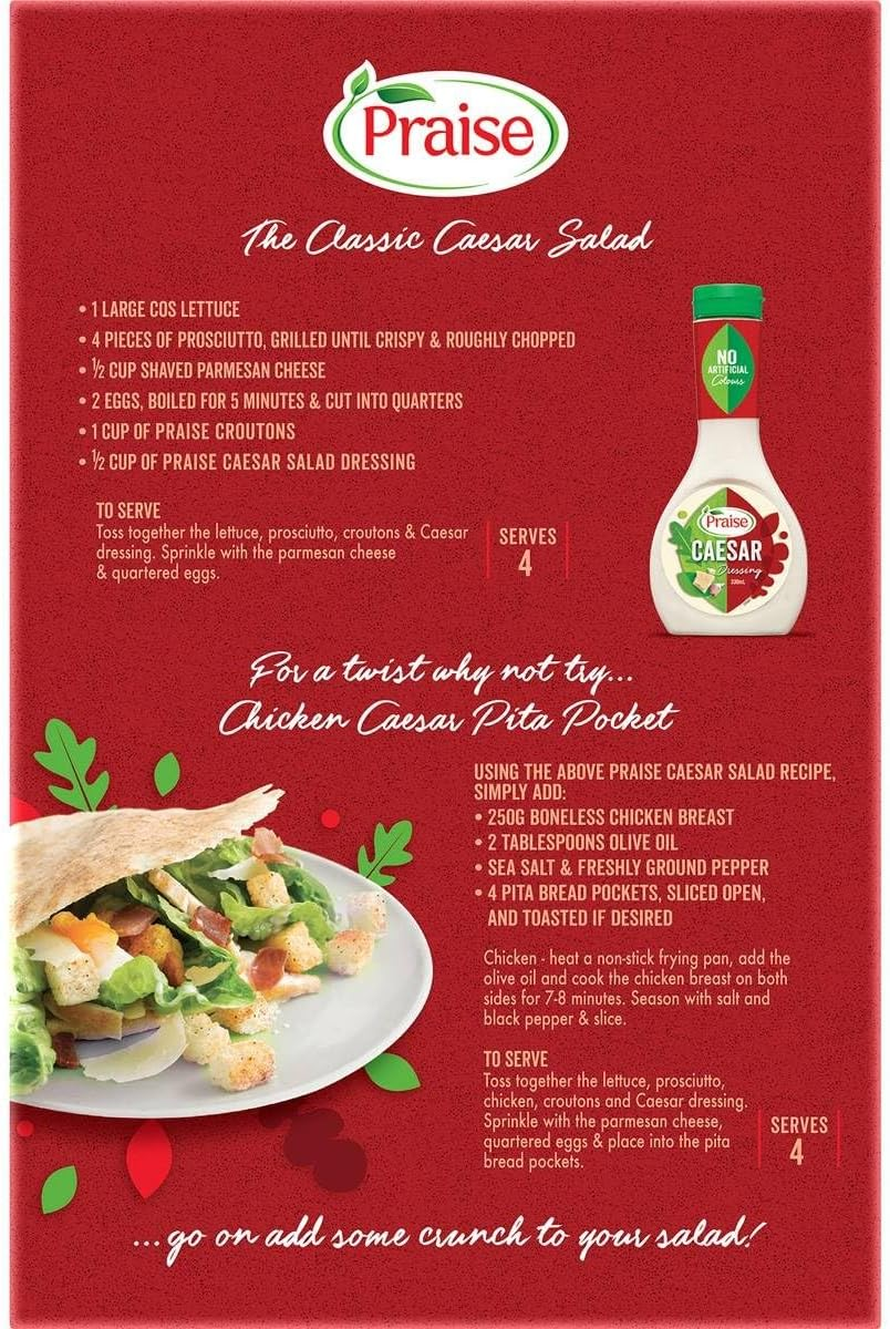 Praise Croutons Caesar Salad Dressing 150 G