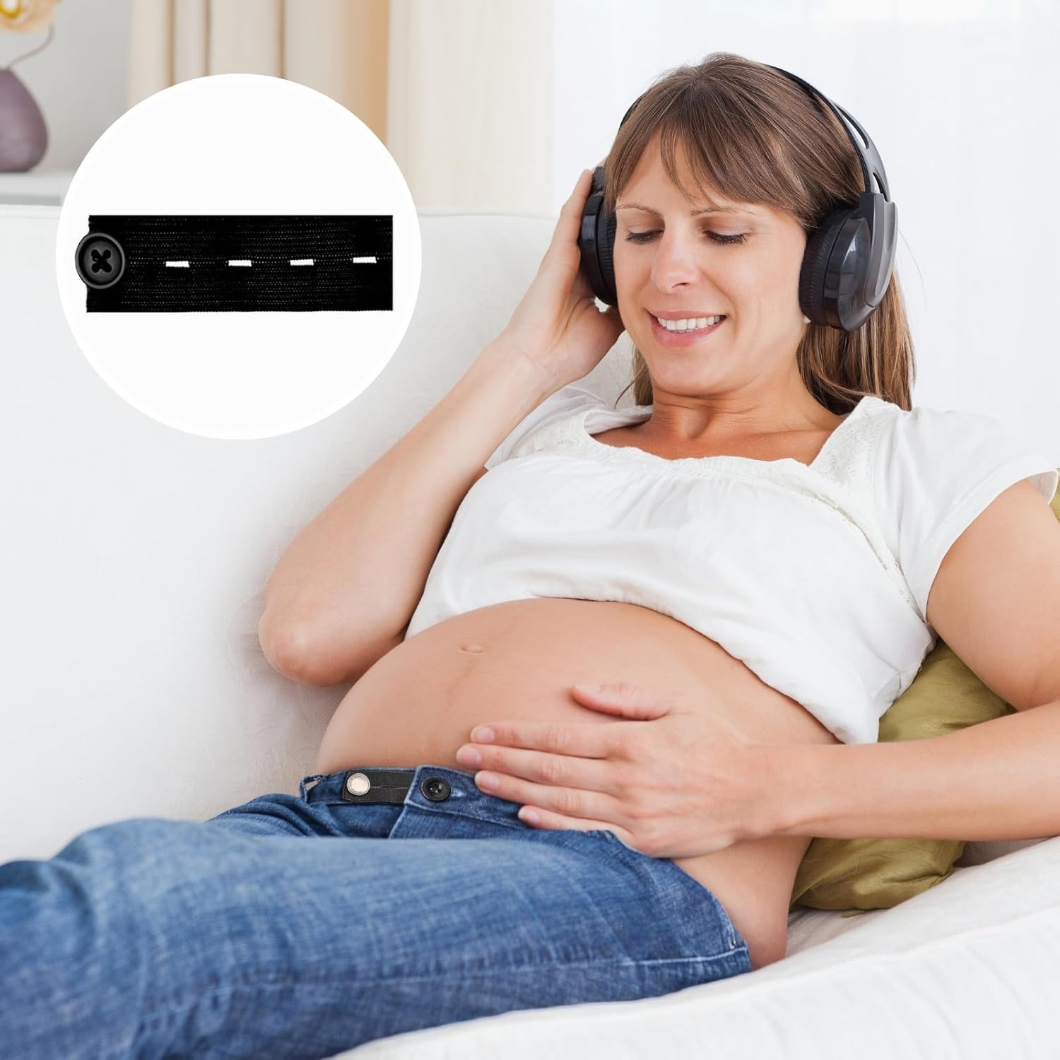 KEYRI 15 Pcs Pants Waist Extender Trouser Adjustable for Men Women Button Extender Waistband No Sewing Instant Waistband Extension for Trousers Jeans Pants Slacks Pregnant Trousers image number 3