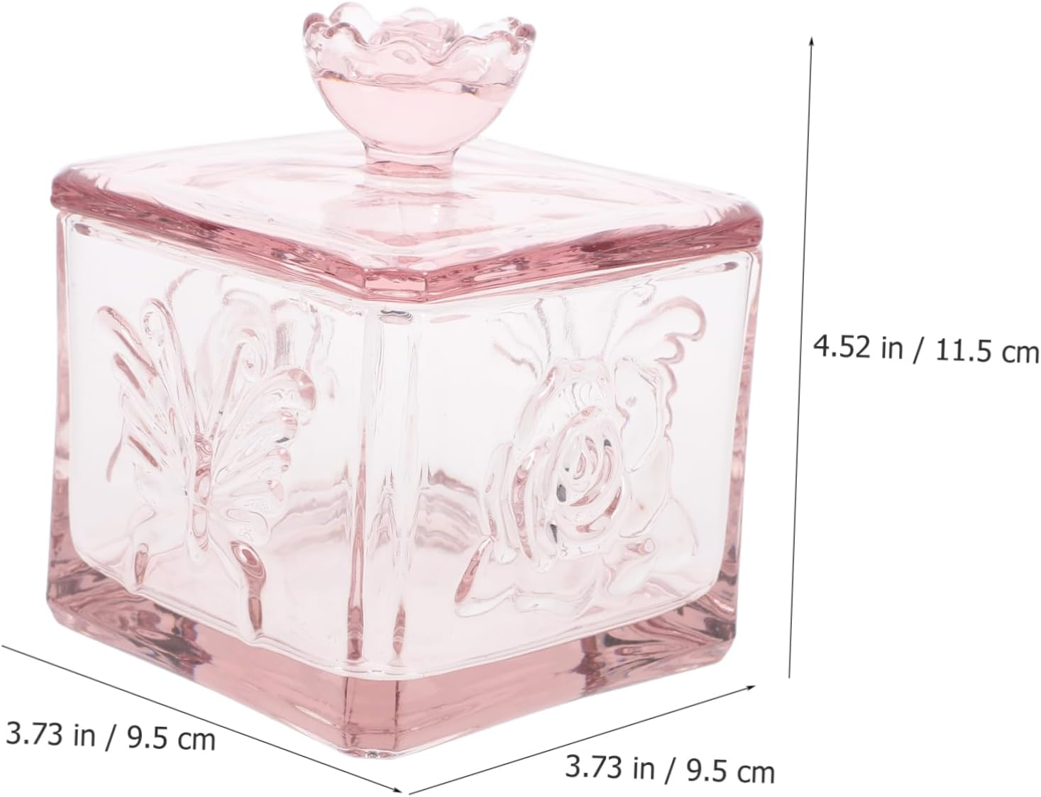 BUGUUYO Embossed Flower Glass Canisters Airtight Tea Sugar Storage Jars for Home Commercial Use image number 4