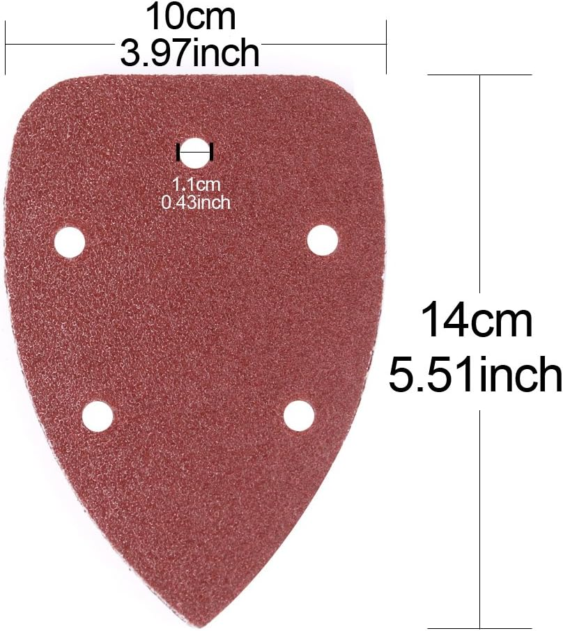 60Pcs Mouse Detail Sander Sandpaper Sanding Paper Assorted 40/60/ 80/100/ 120/180/ 240/320/ 400/800 Grits Mouse Sanding Pads Hook and Loop image number 4