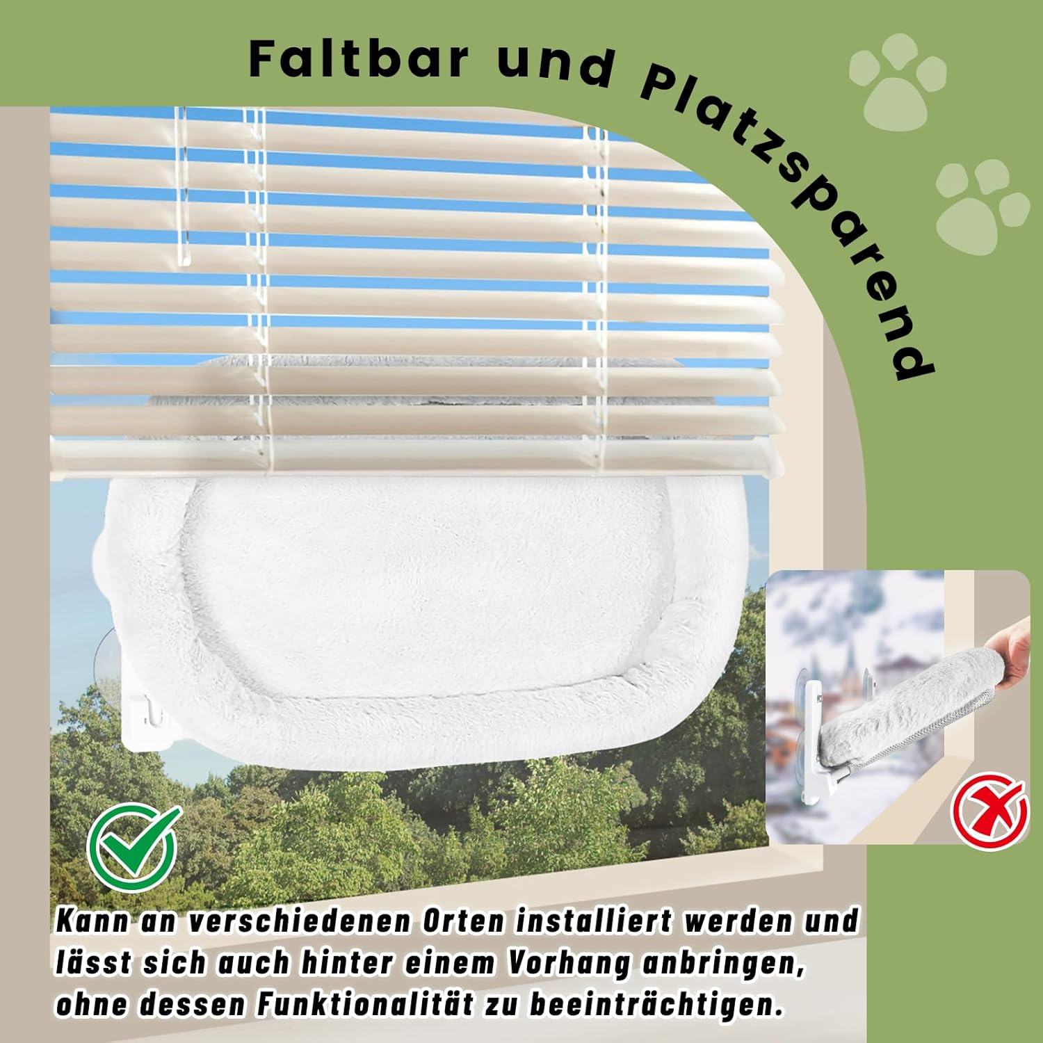 Casgee Window Lounger for Cats 60 X 30 Cm Beige with Cat Litter Tray image number 5