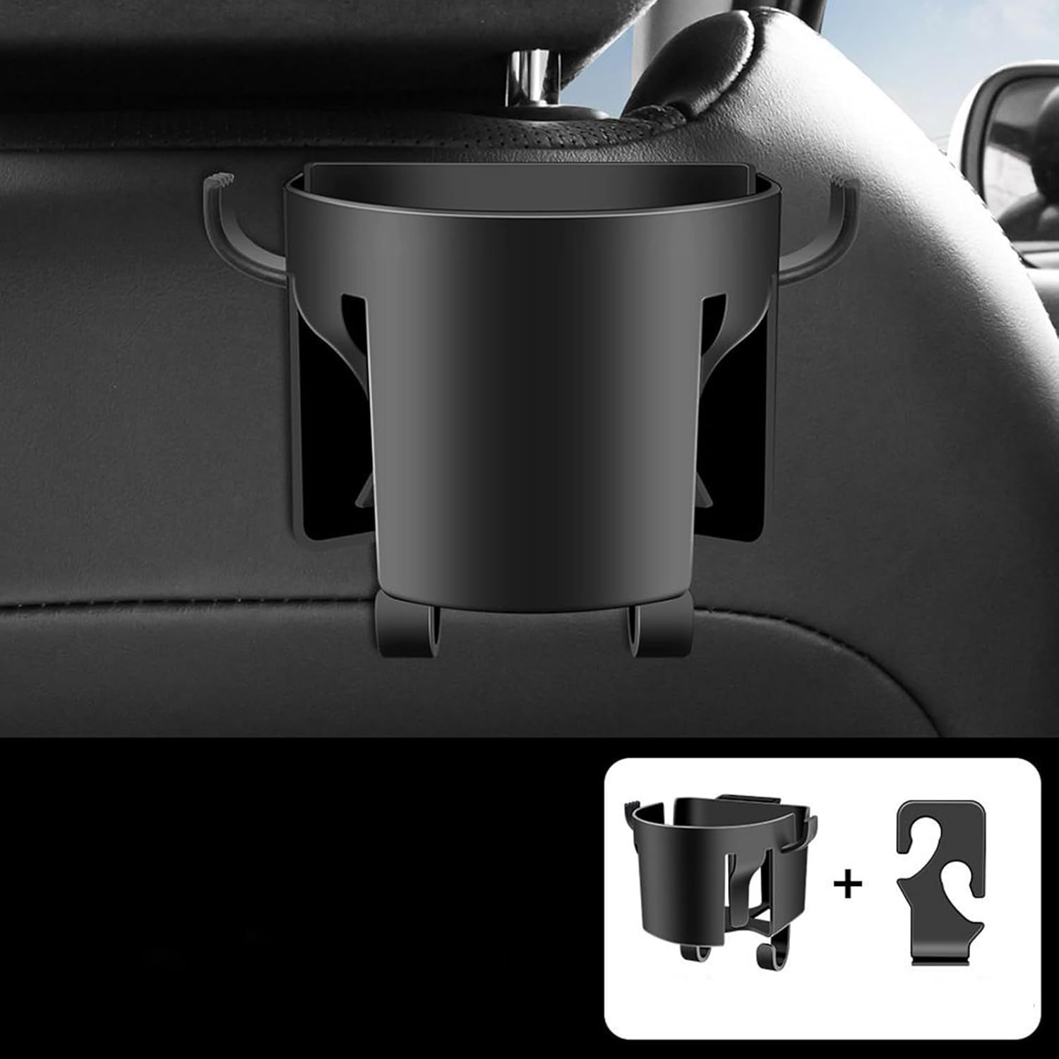 Evnbhgyu Backseat Cup Holder for Car - Car Seat Hooks for Headrest - Multifunctional Organizer Accessories for Interior Beverage Bottle Cell Phones Keys Storage Travel