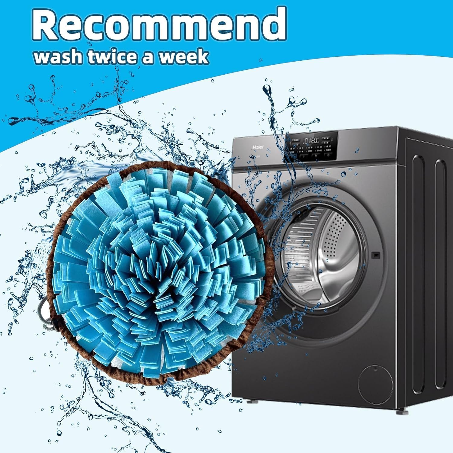 LLCFA Adjustable Snuffle Mat for Dogs &ndash; Interactive Mental Stimulation Puzzle Toy for Smell Training, Slow Feeding & Stress Relief | Durable Slow Eat Mat for Anxiety & Boredom image number 4