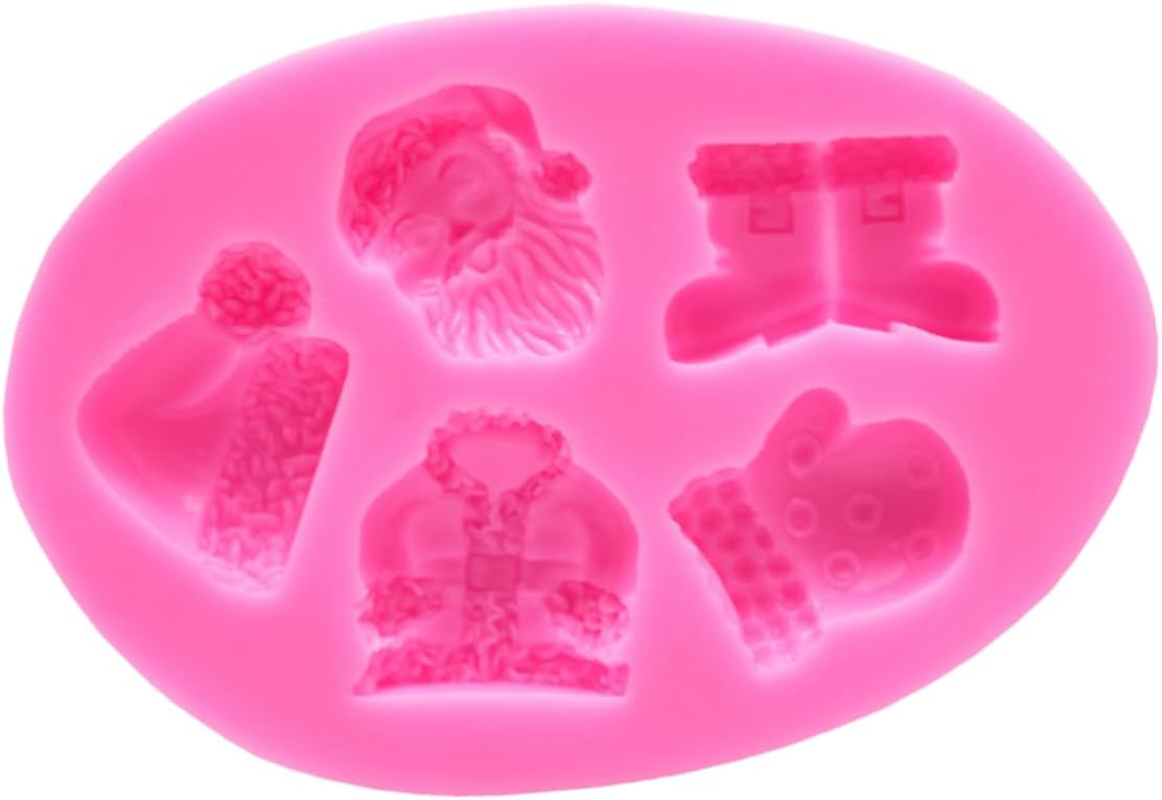 Silicone Santa Claus Hat Gloves Boots Cake Decorating Mold DIY Baking Silicone Fondant Molds Christmas Dessert Baking Tool for Holiday Party