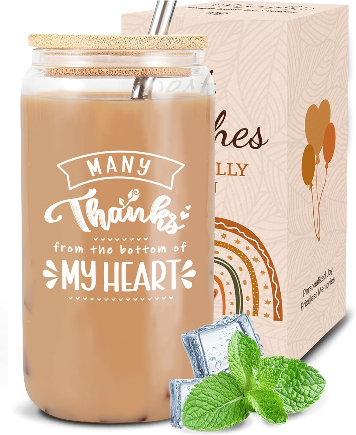 Thank You Gift - Gifts for Women, 16 Oz Iced Coffee Cup, Friend Birthday Gifts, Perfect Thank You Gifts for Teacher, Ideal for Graduation, Great Thank You for Colleagues