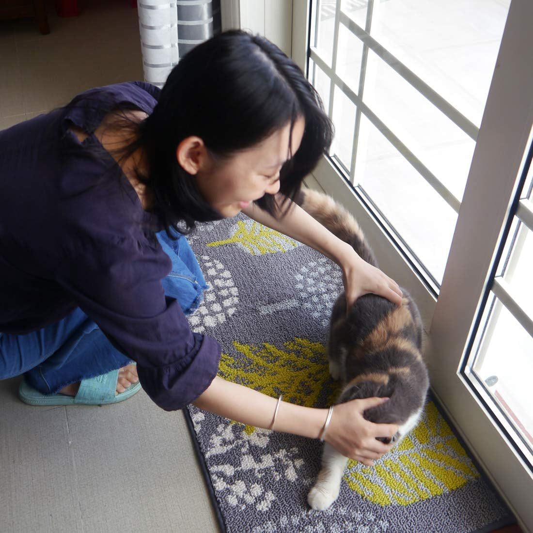 Morgantag Indoor Entrance Mat 17.5"X47.5", Non-Slip Absorbent Dirt Trapper Rug, Kitchen Rug, Front Door Mat, Machine Washable, Gold image number 3